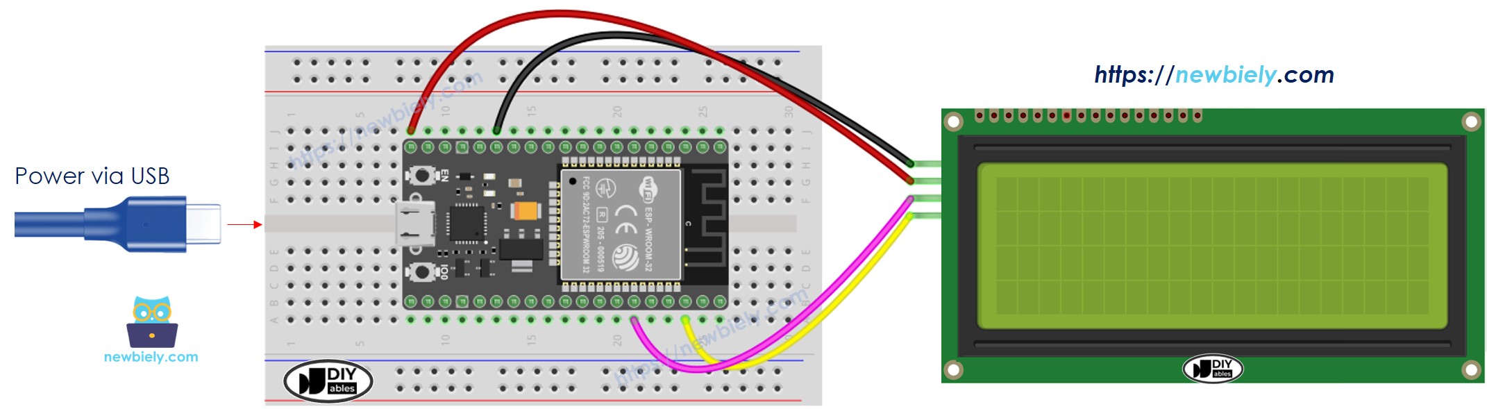 ESP32 MicroPython LCD 20x4 I2C Schaltplan