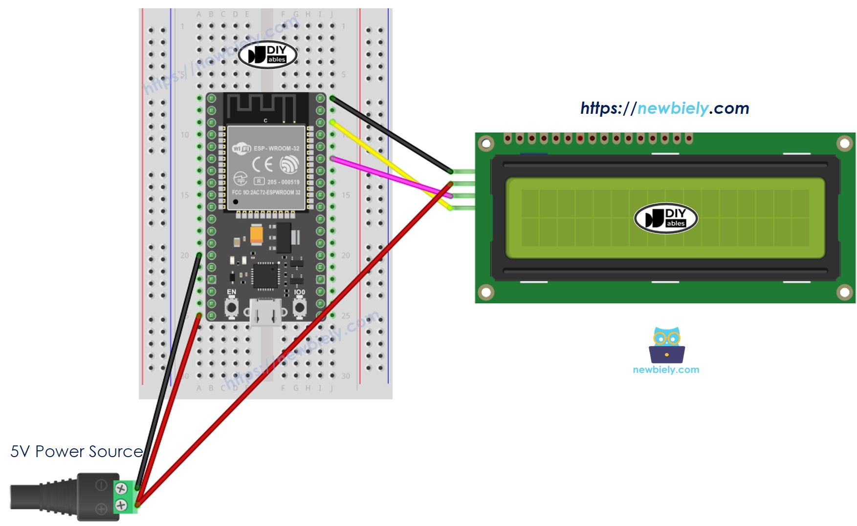 ESP32 MicroPython LCD-Display Schaltplan