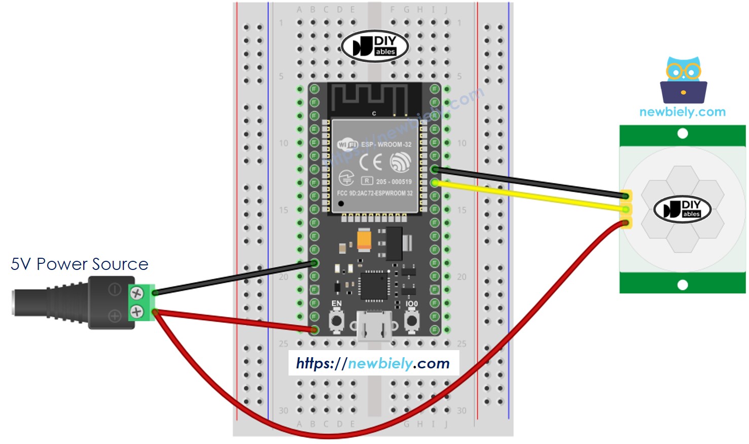 ESP32 MicroPython Bewegungssensor Schaltplan