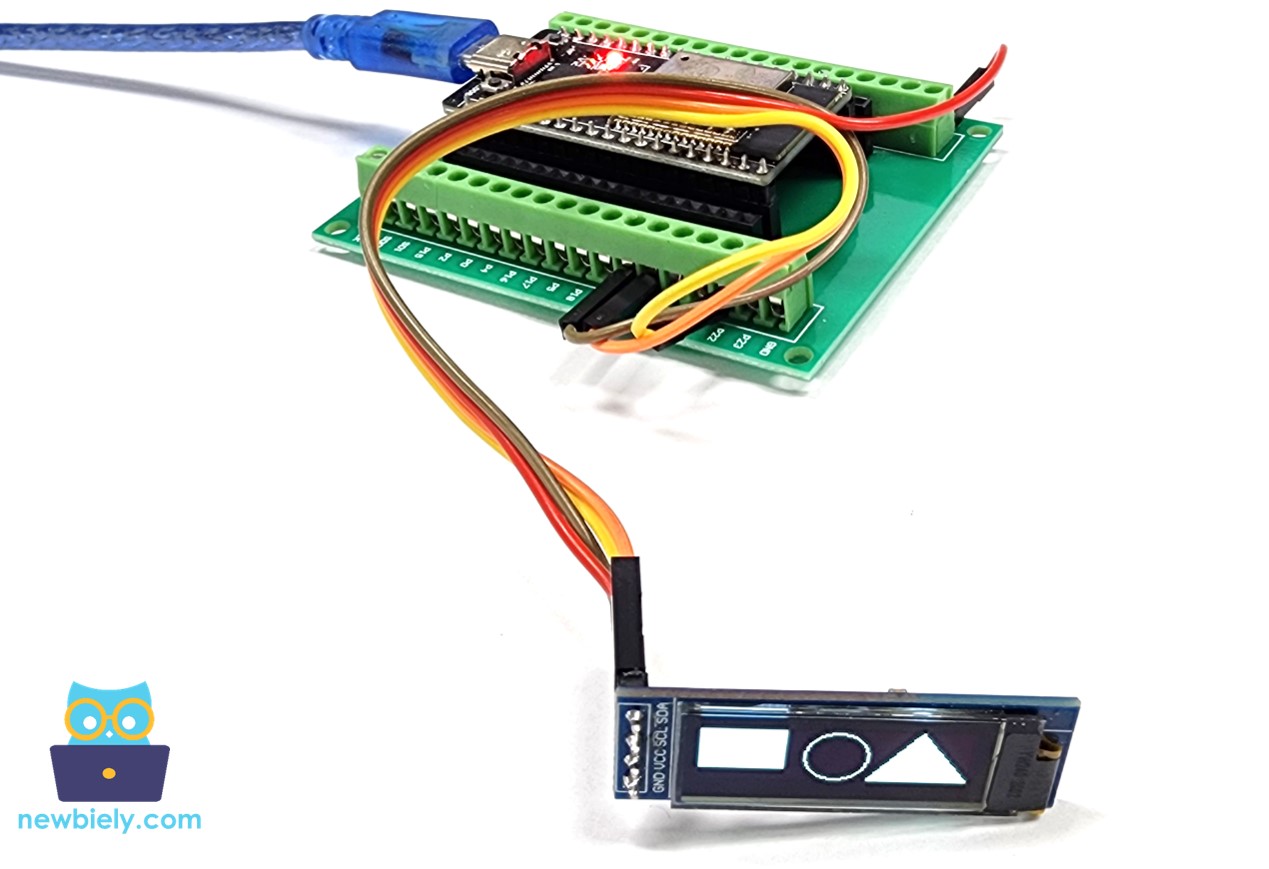 ESP32 MicroPython Rechteck, Kreis und Dreieck auf dem OLED zeichnen