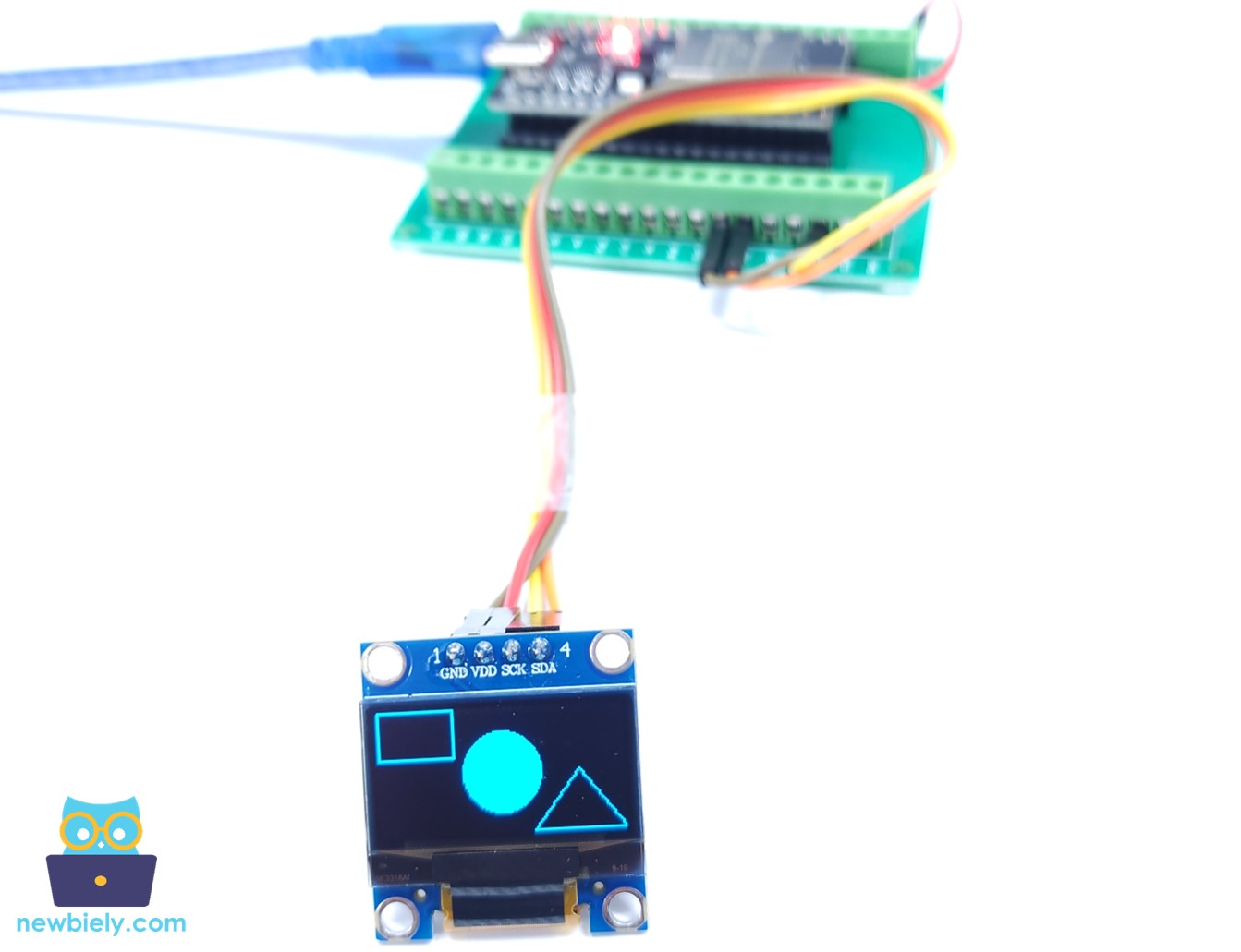 ESP32 MicroPython Rechteck, Kreis und Dreieck auf dem OLED zeichnen