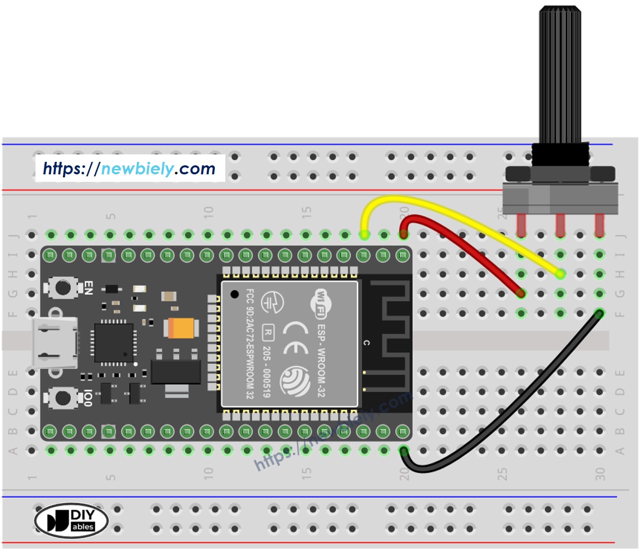 ESP32 MicroPython Potentiometer Schaltplan