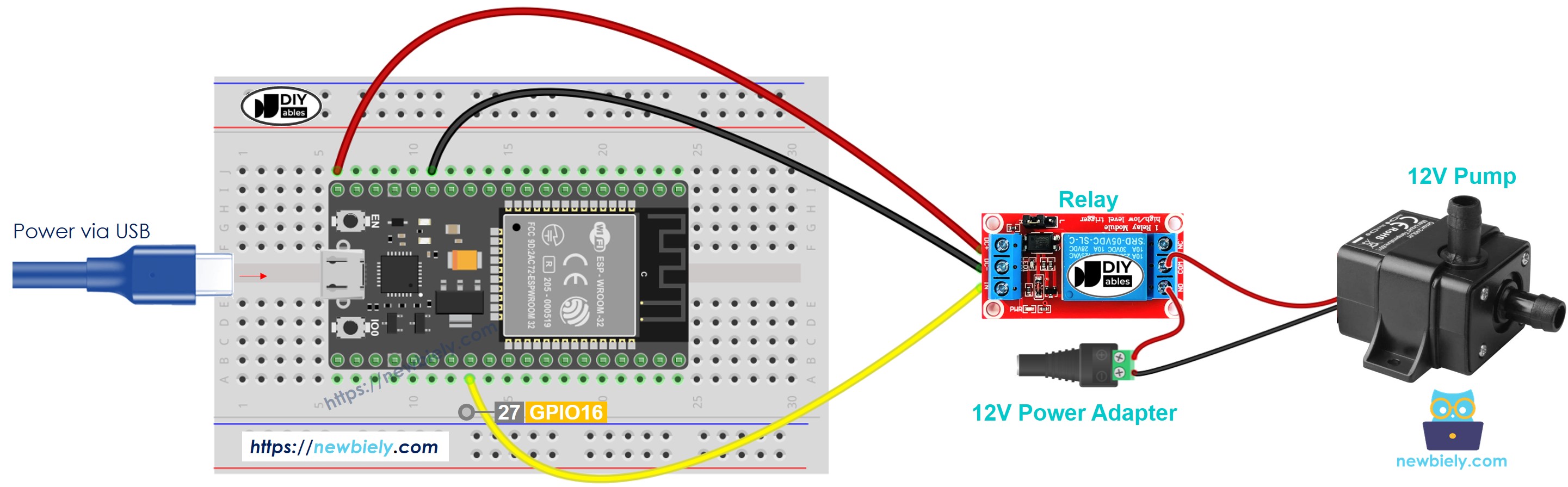 ESP32 MicroPython Pumpe Schaltplan