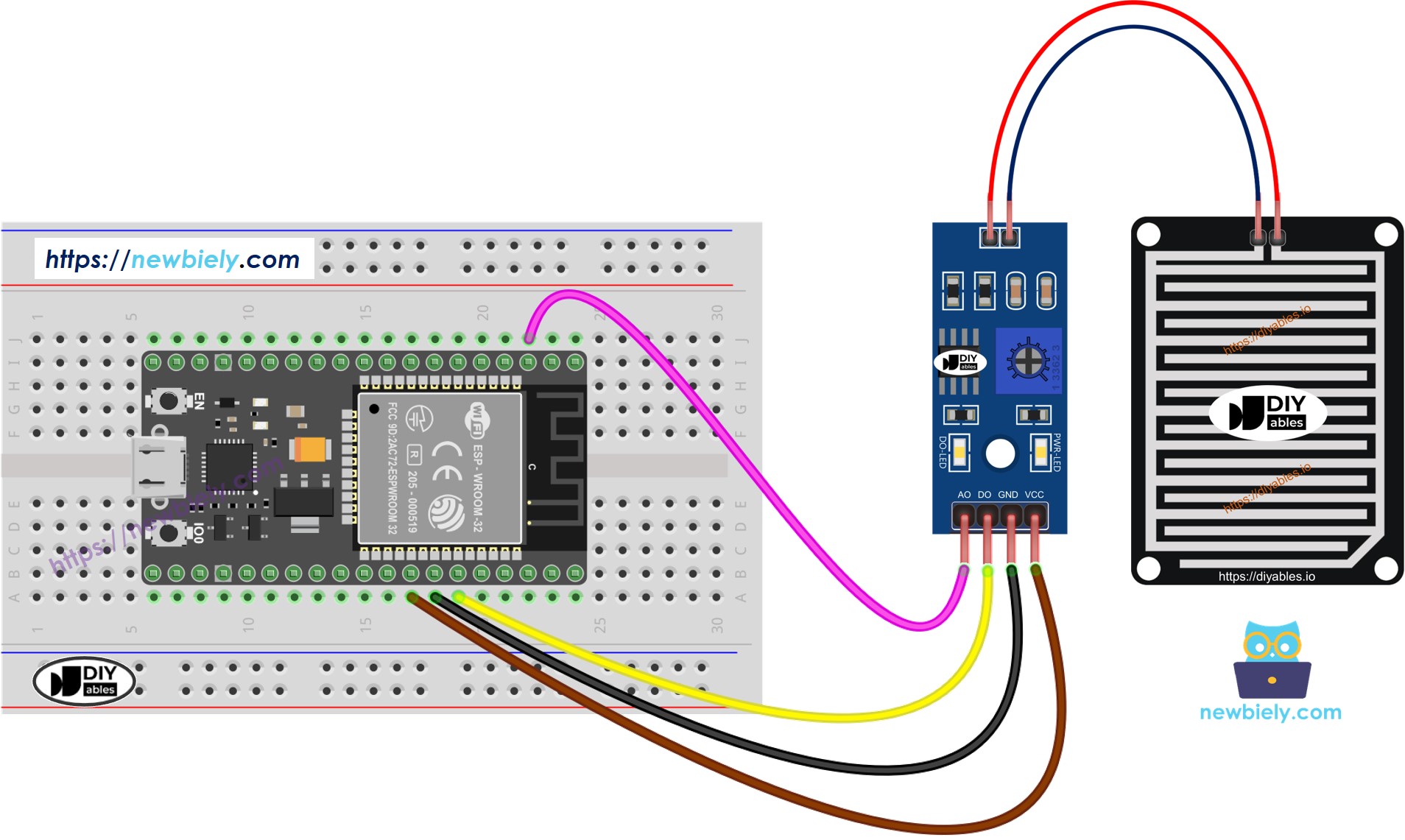 ESP32 MicroPython Regensensor Schaltplan