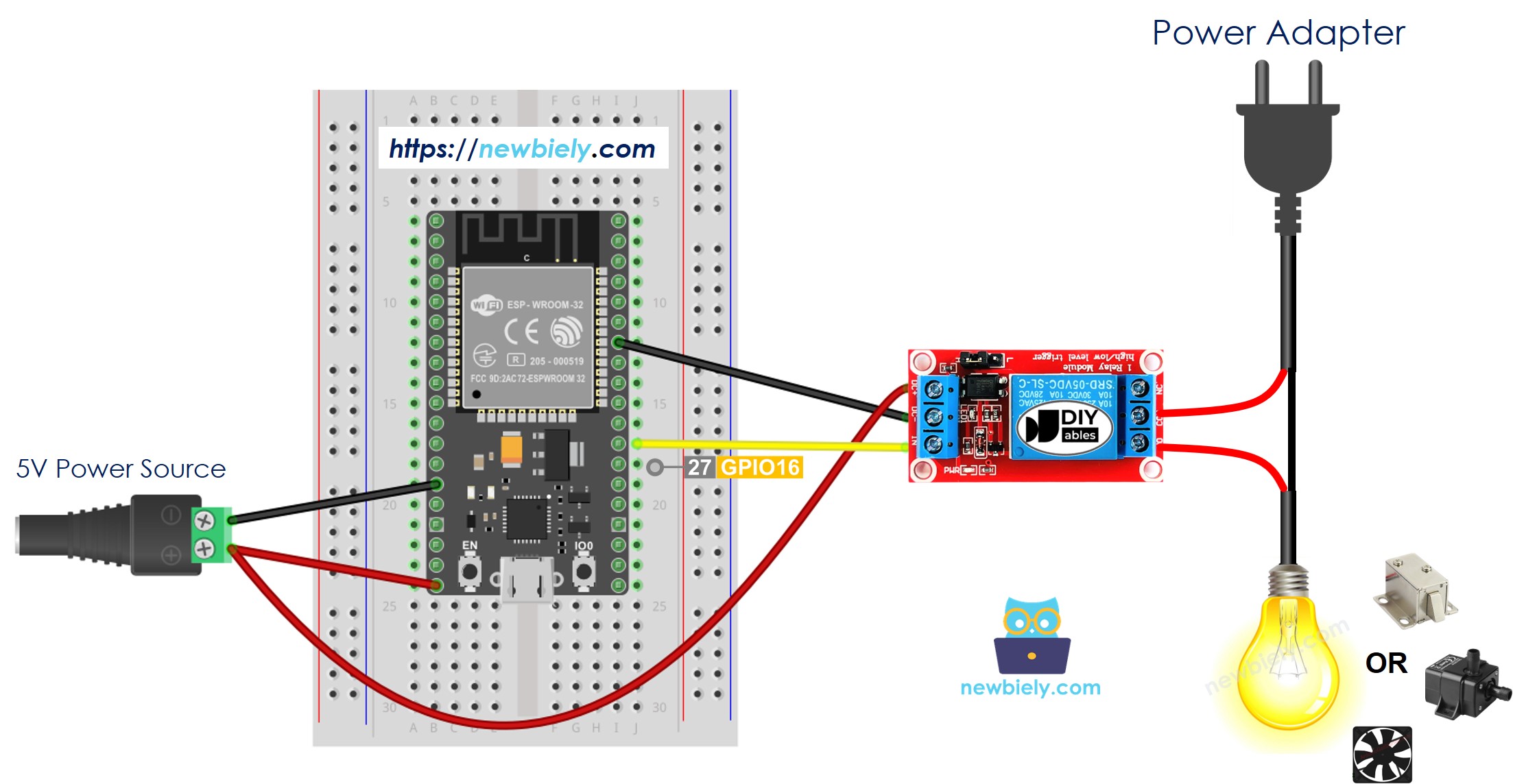 ESP32 MicroPython Relaismodul Schaltplan