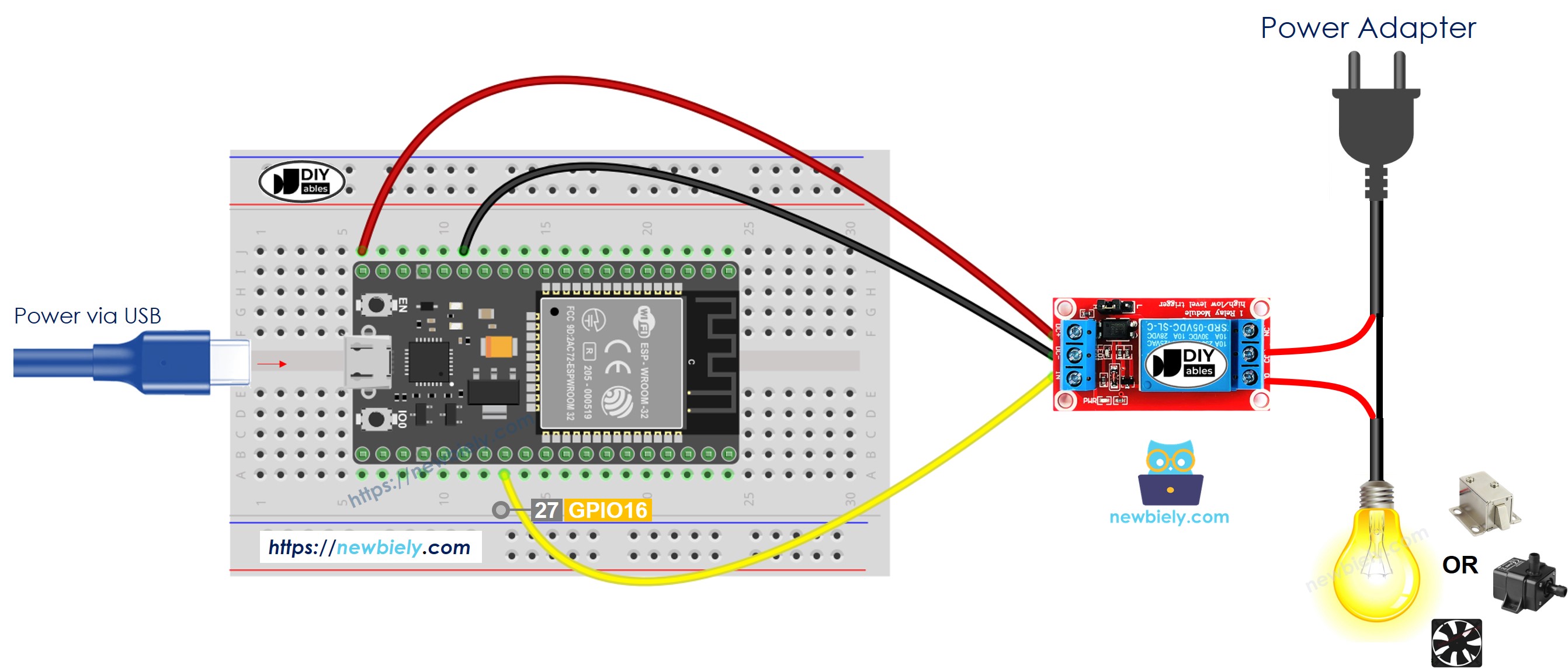 ESP32 MicroPython Relais Schaltplan