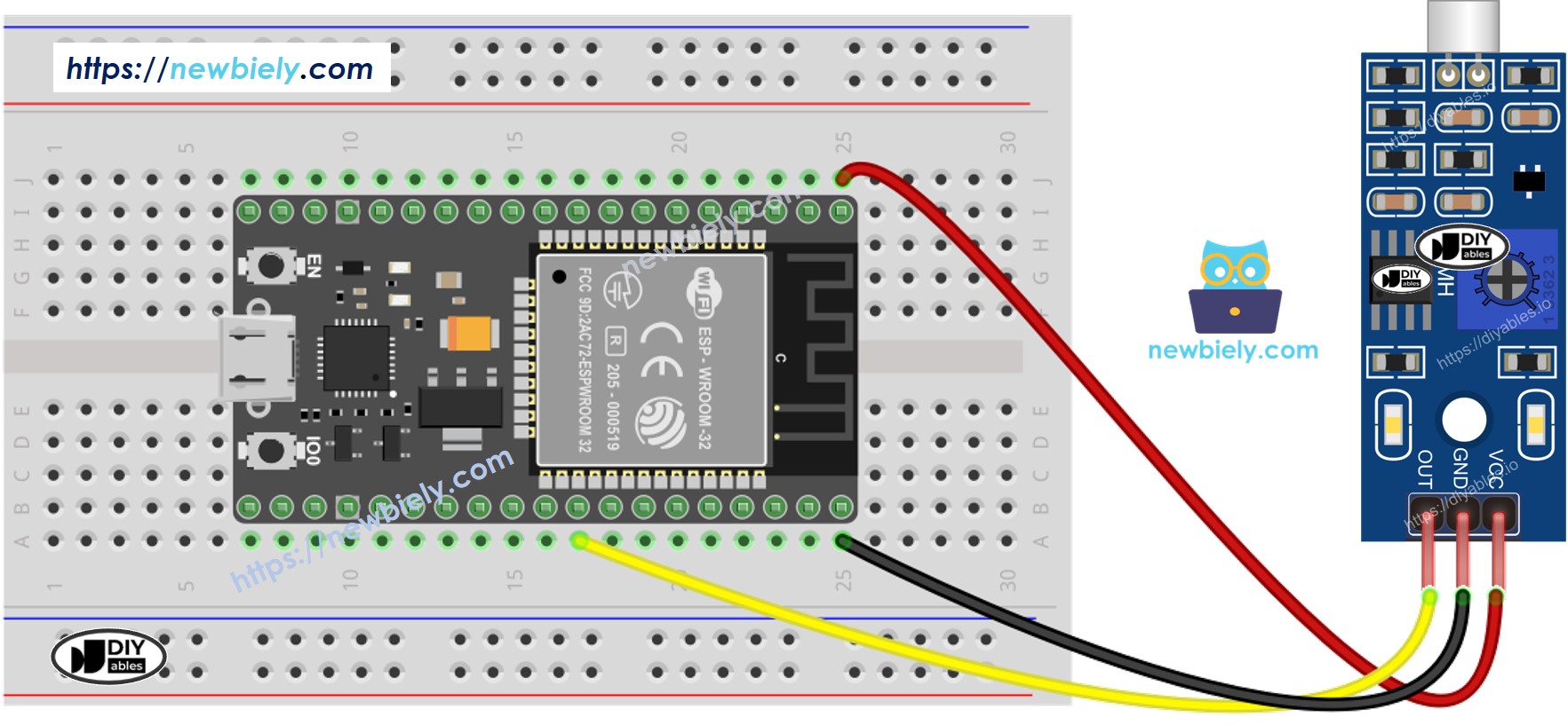 ESP32 MicroPython Geräuschsensor Schaltplan