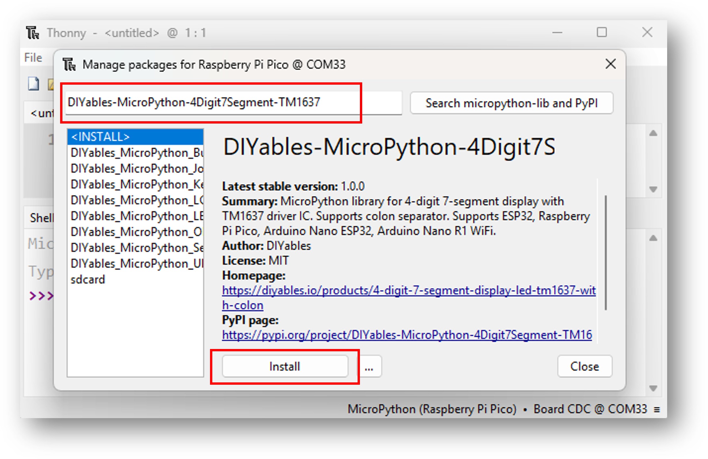 ESP32 TM1637 4-stellige 7-Segment-Anzeige Bibliothek