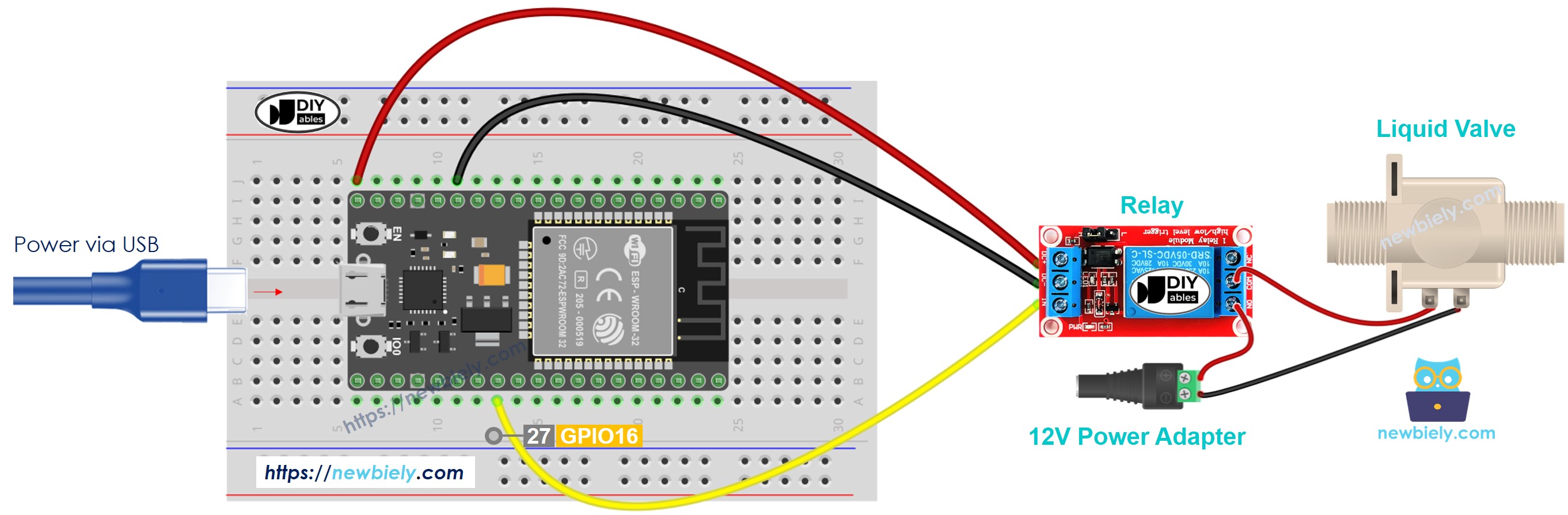 ESP32 MicroPython Wasserventil Schaltplan