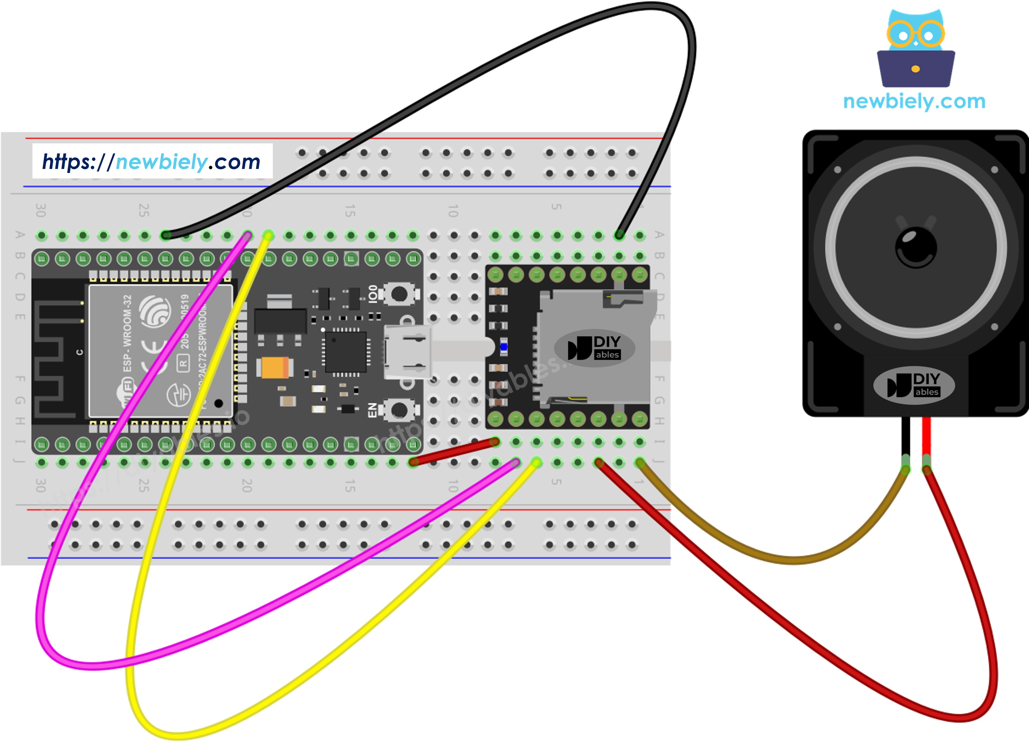 ESP32 Mini MP3-Spieler Schaltplan