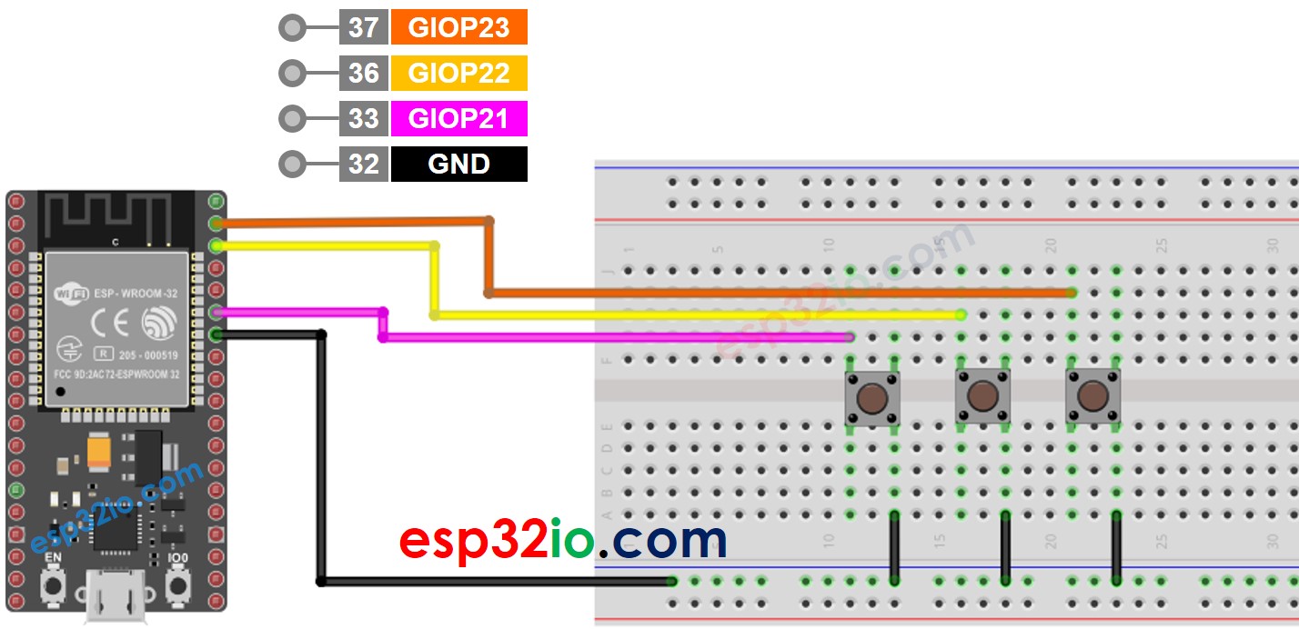 ESP32-Taster-Bibliothek Verdrahtungsdiagramm