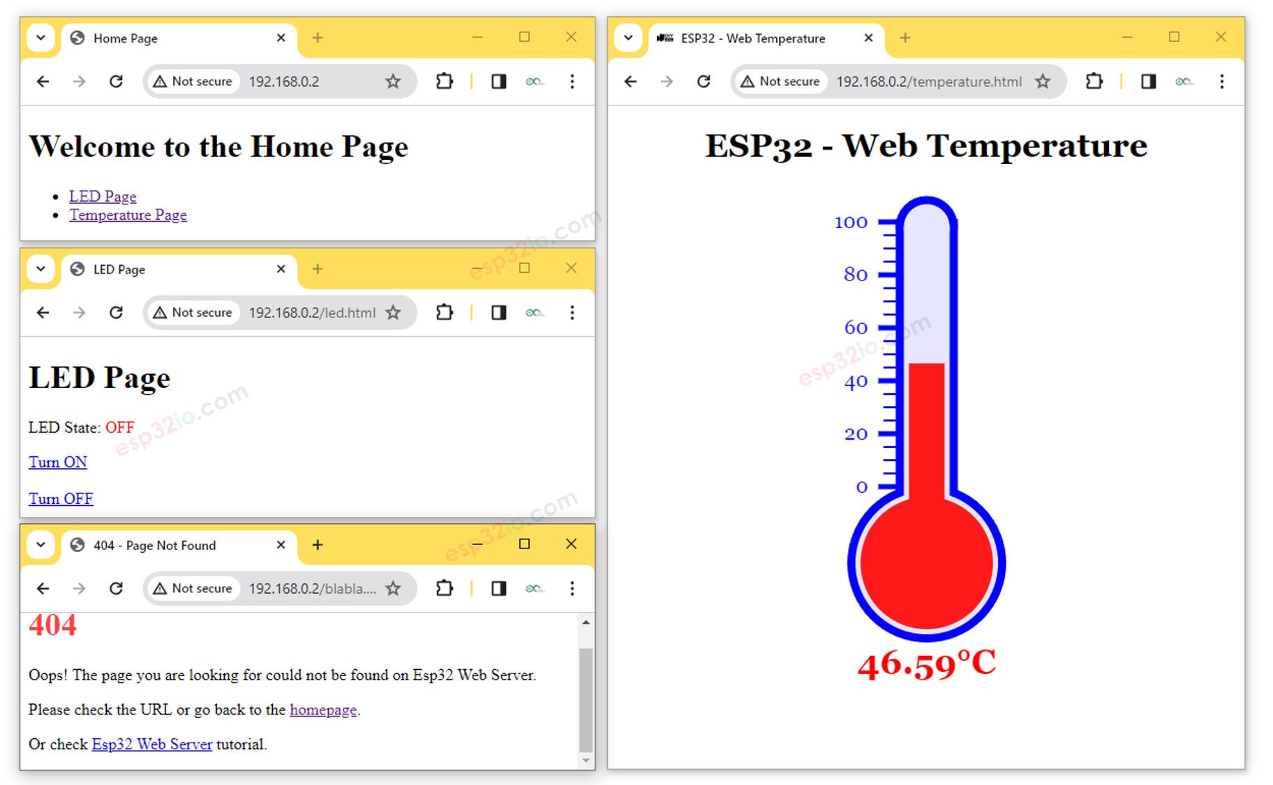 ESP32 mehrere Webseiten