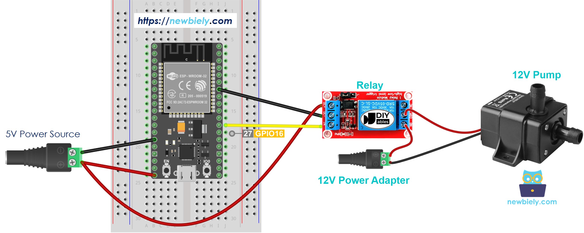 Verdrahtungsdiagramm der ESP32-Pumpe