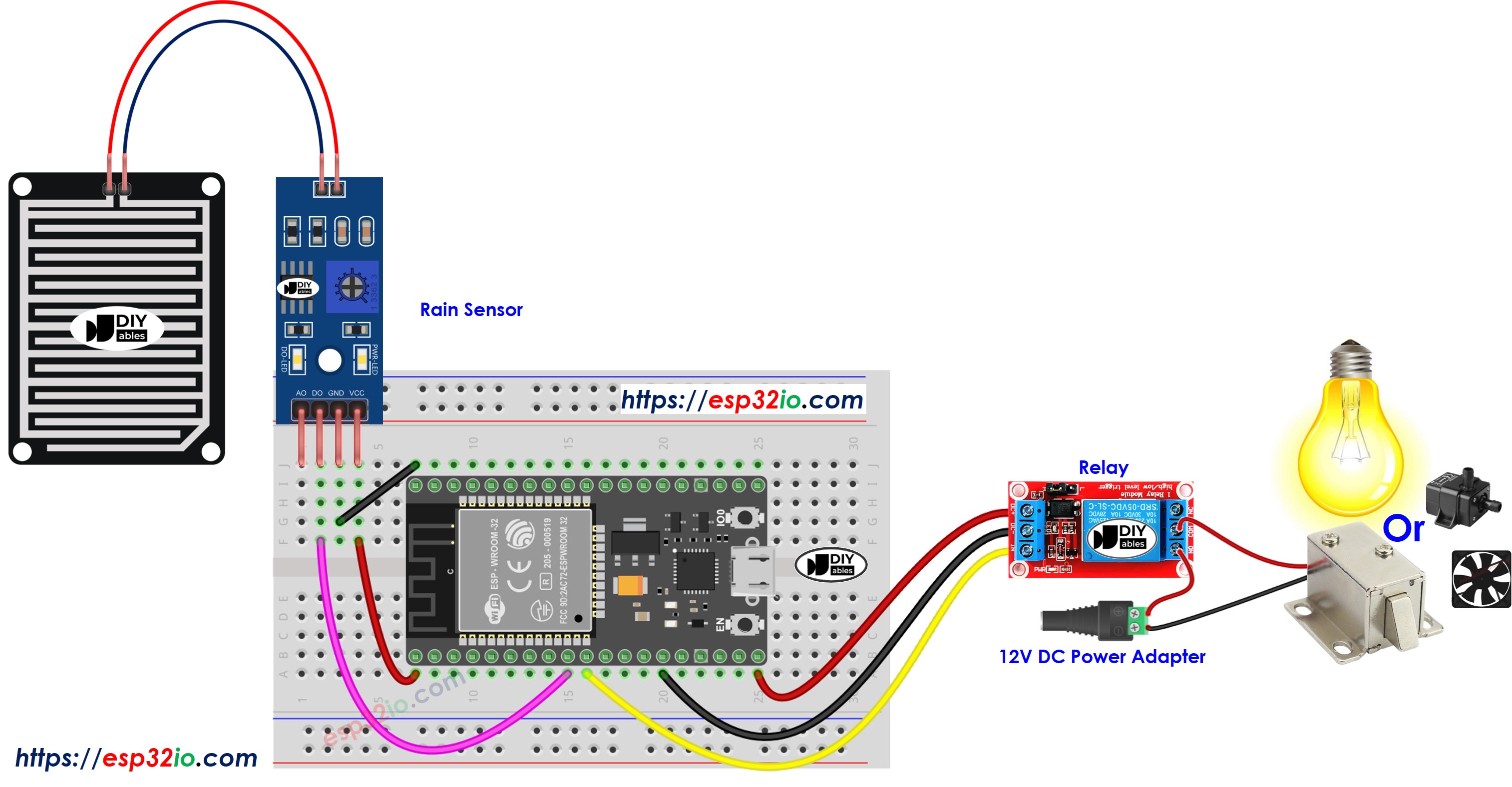 ESP32 Regensensor Relais-Schaltplan