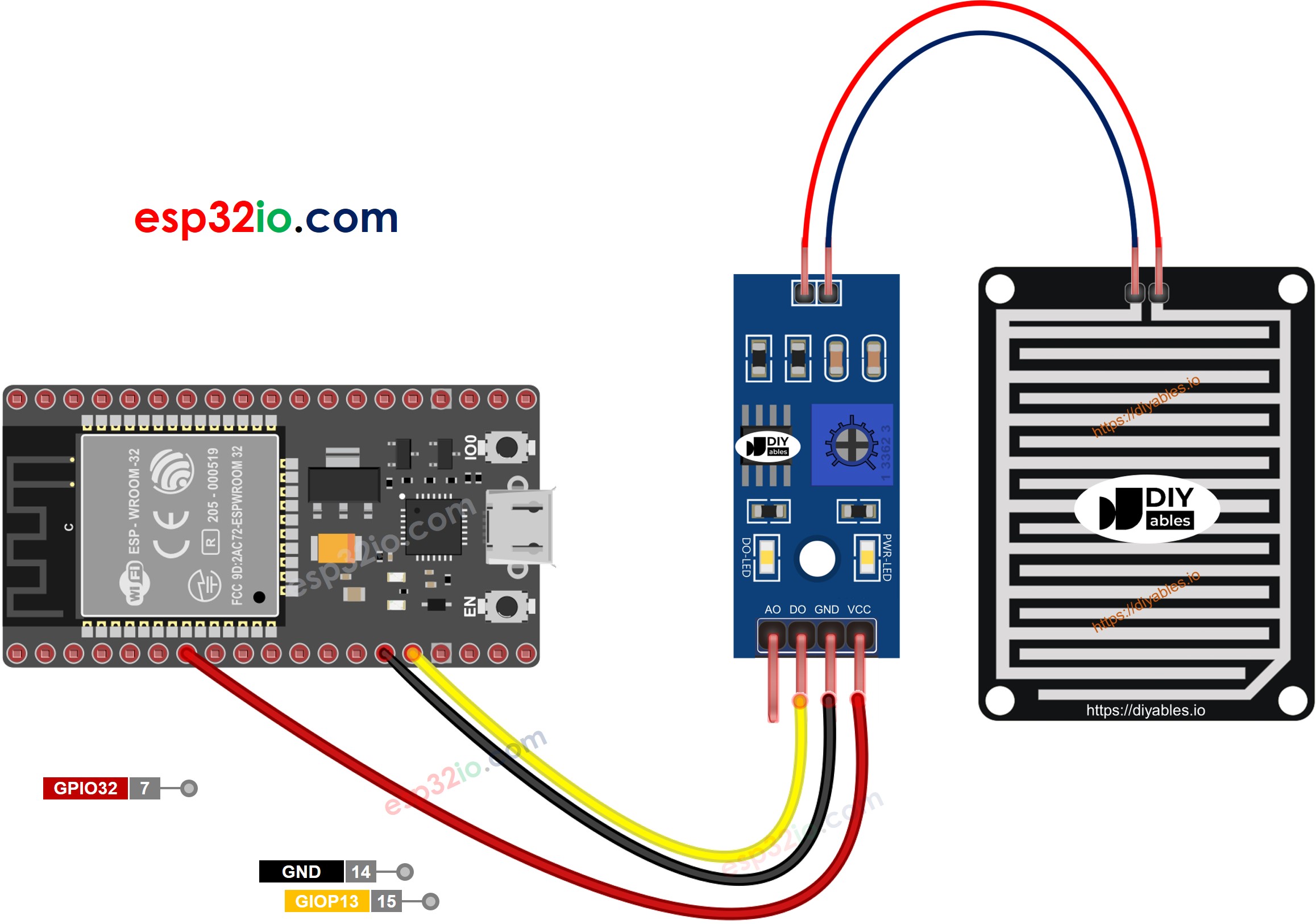 ESP32-Regen-Sensor-Verdrahtungsdiagramm