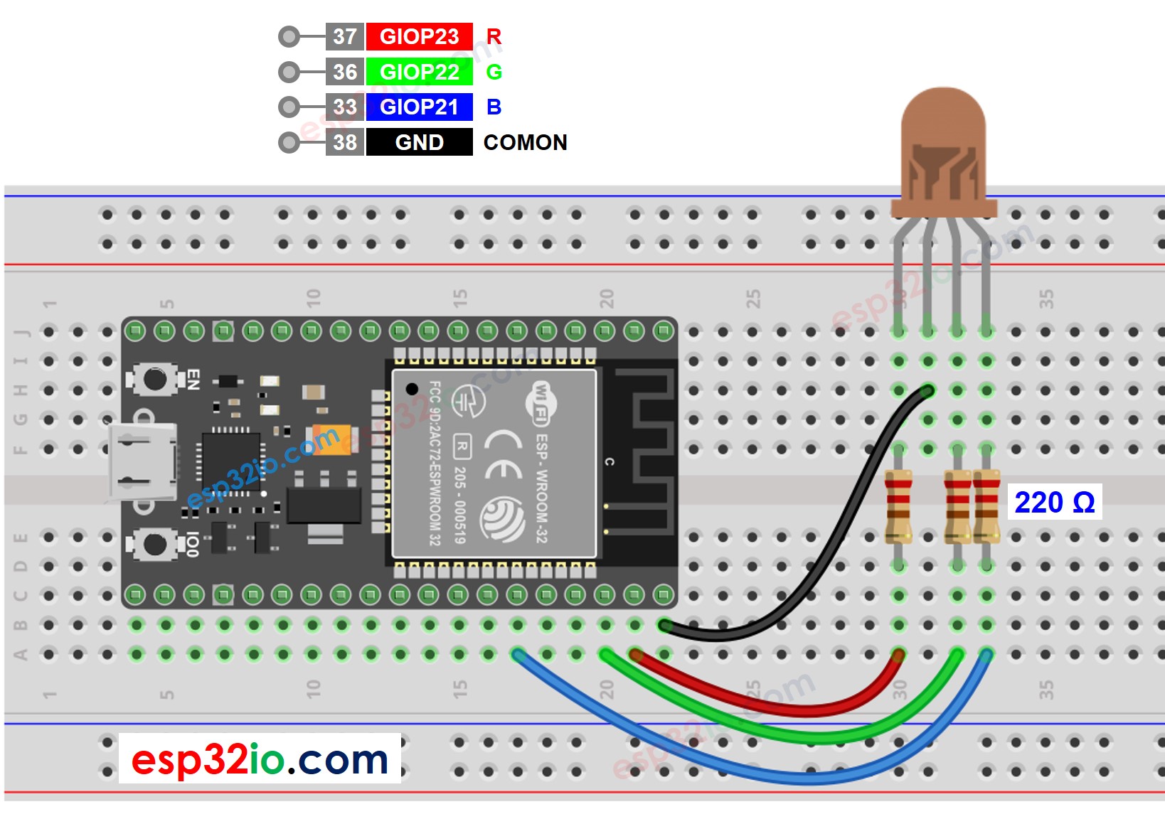 ESP32 RGB-LED-Schaltplan