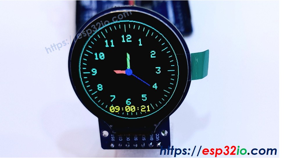 ESP32 Rundes TFT-LCD-Display, Bildschirmanzeige, Uhr, Armbanduhr