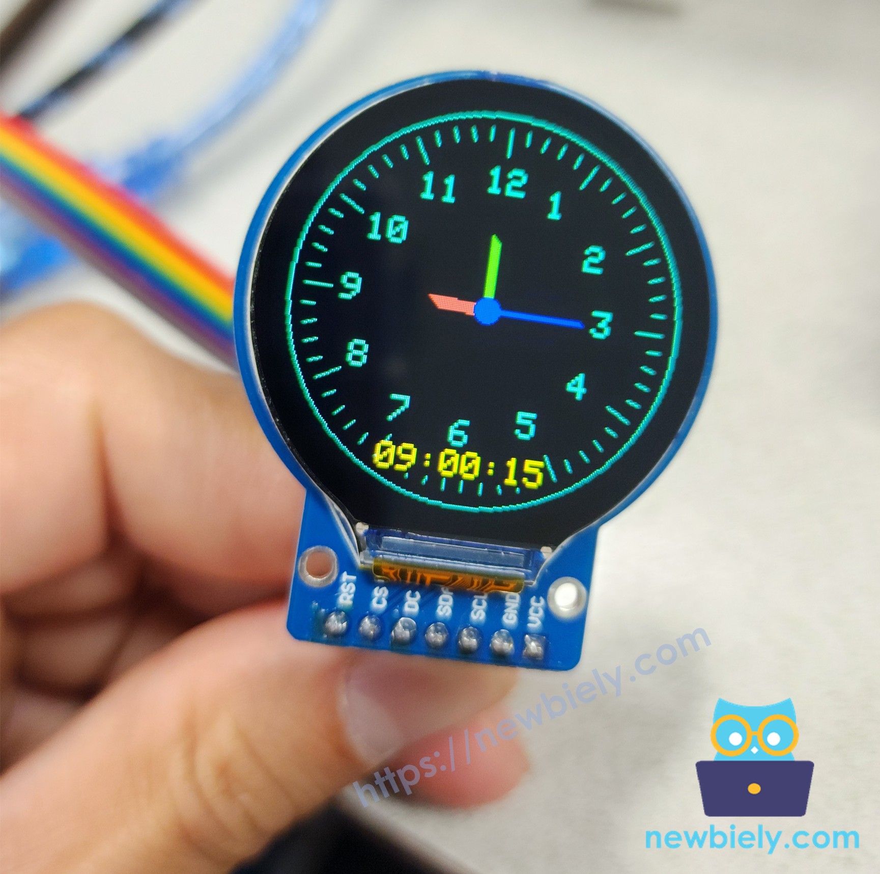 ESP32 Rundes TFT-LCD-Display, Bildschirmanzeige, Uhr, Armbanduhr
