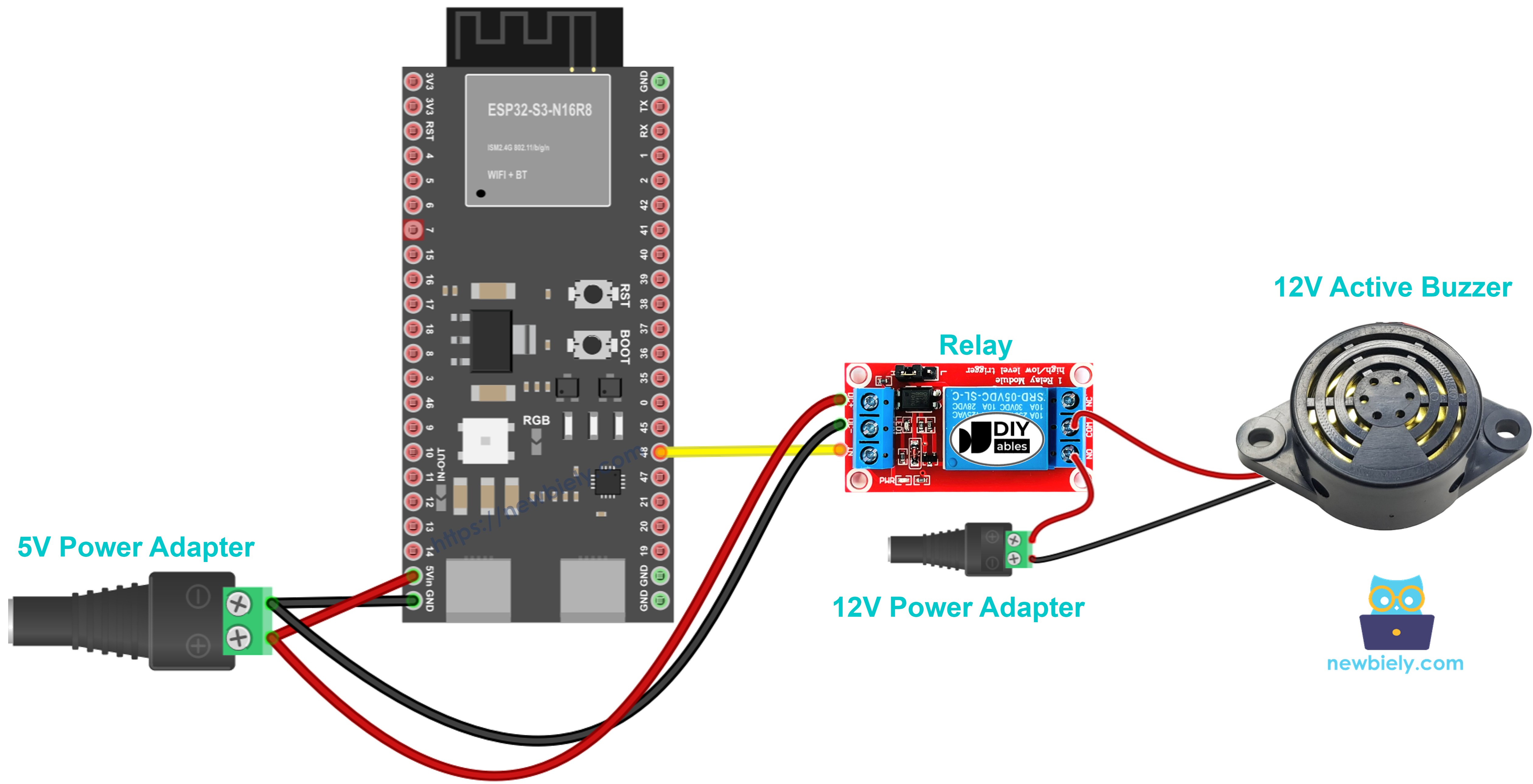 ESP32 S3 aktiver 12V-Summer Schaltplan
