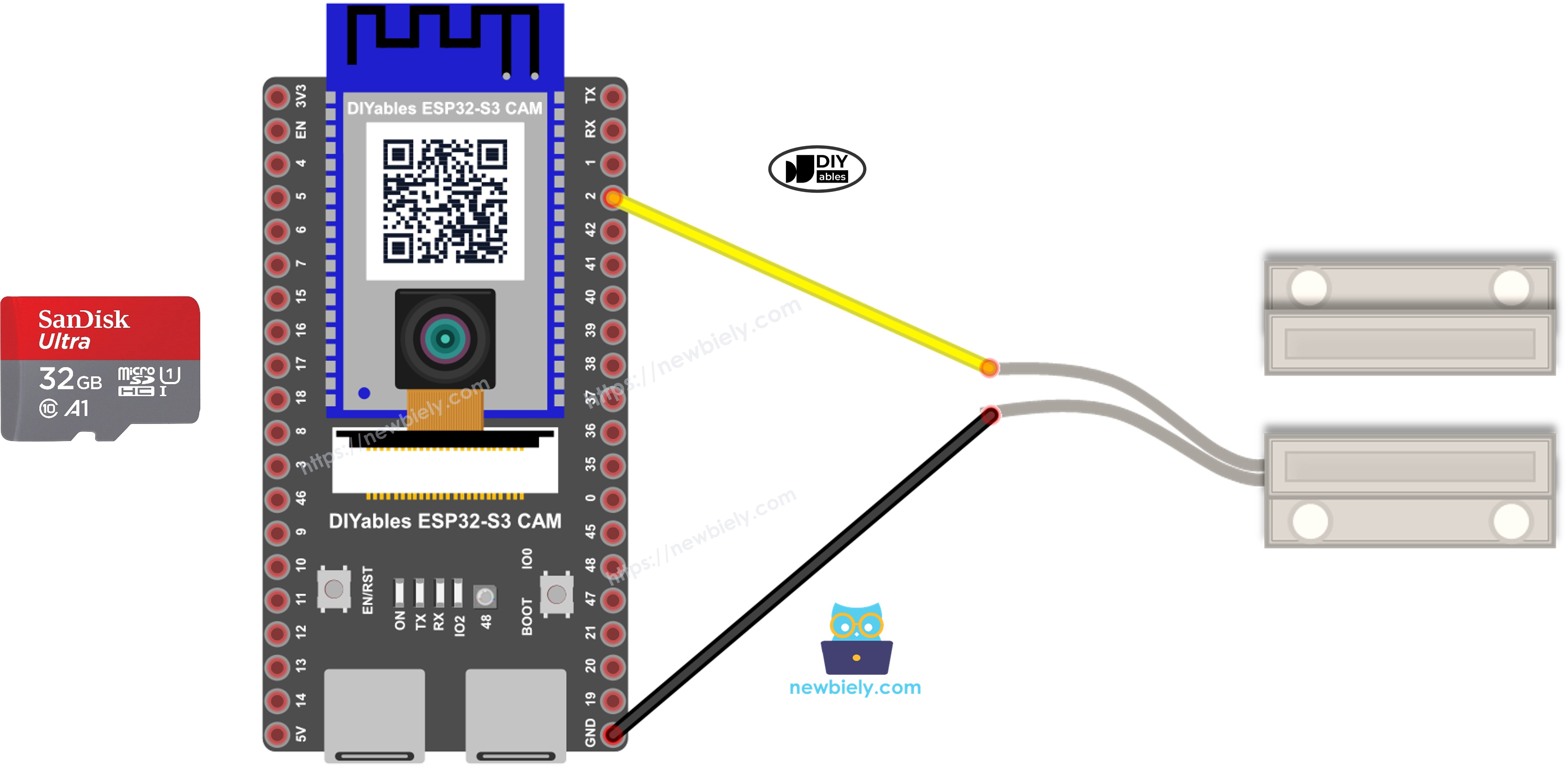 ESP32 S3 Türsensor SD-Karte Schaltplan