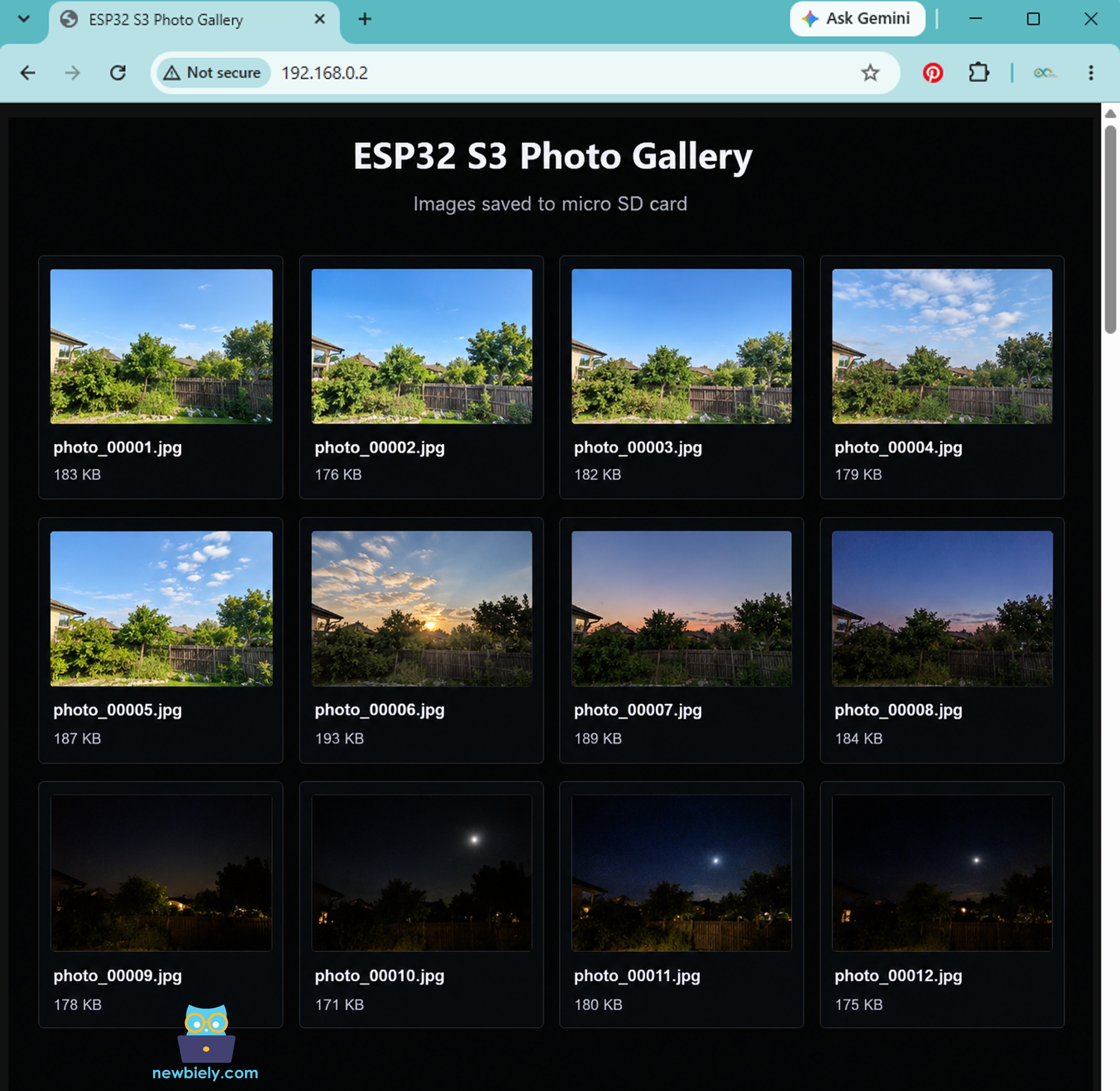 ESP32 S3 Fotogalerie im Webbrowser