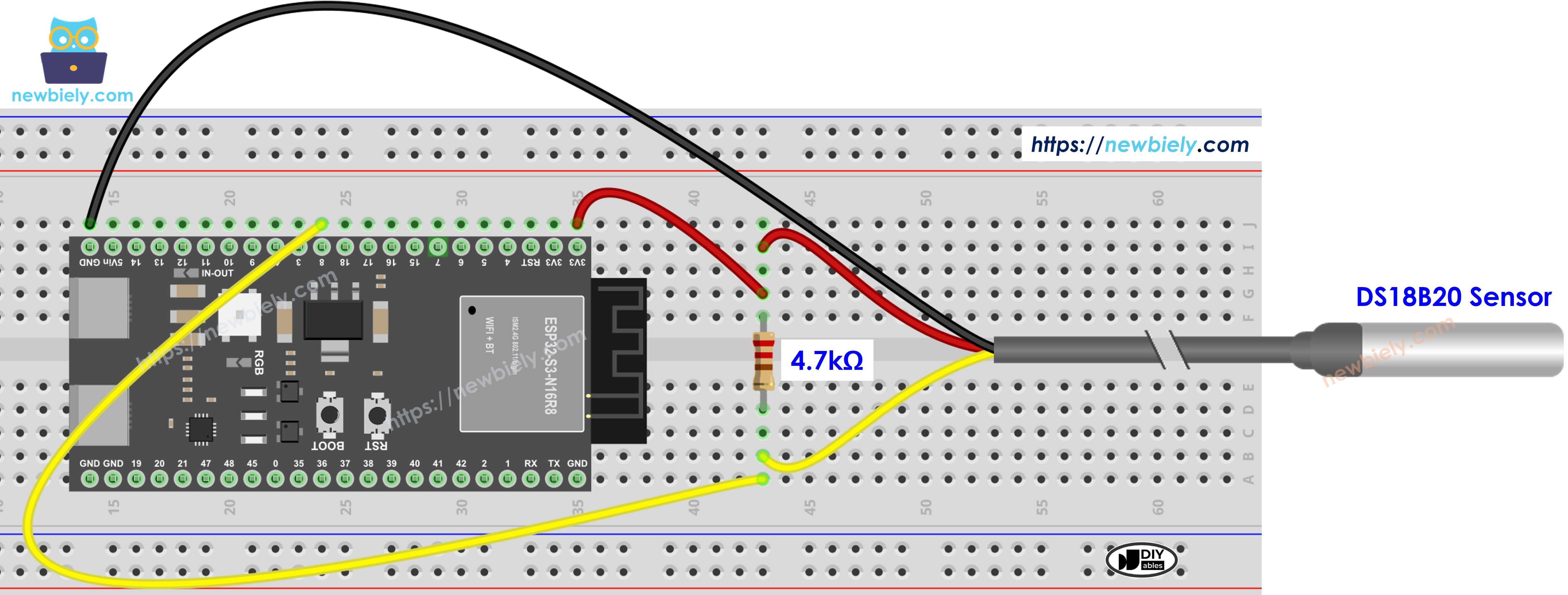 ESP32 S3 Temperatursensor Schaltplan