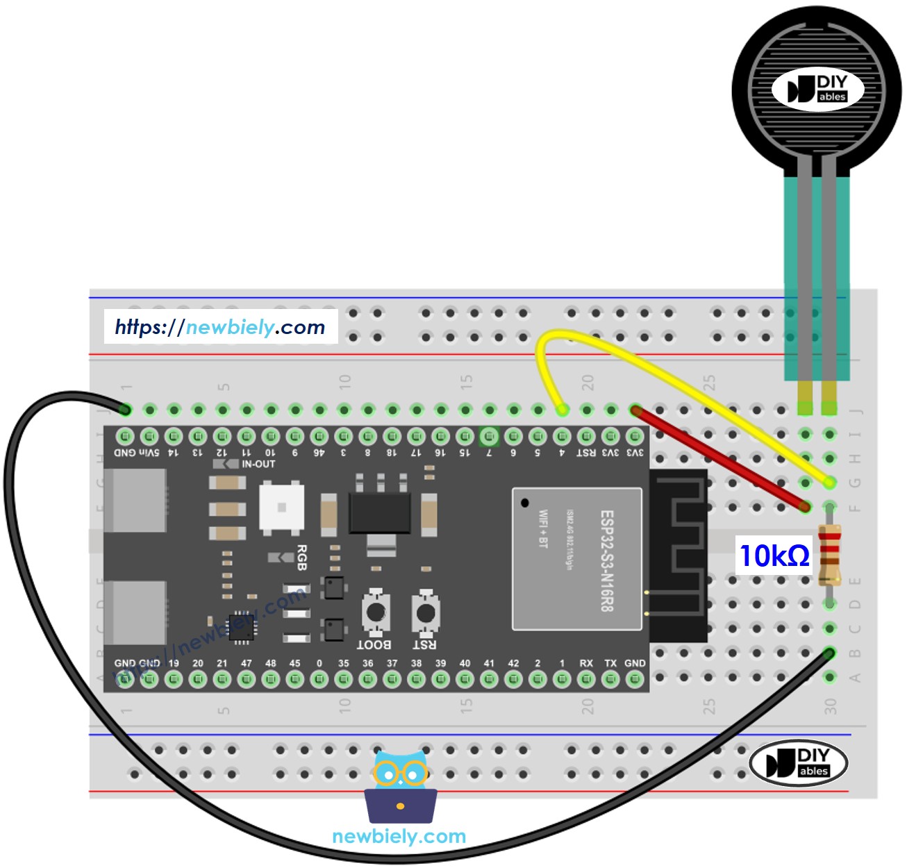 ESP32 S3 Kraftsensor Verdrahtungsdiagramm