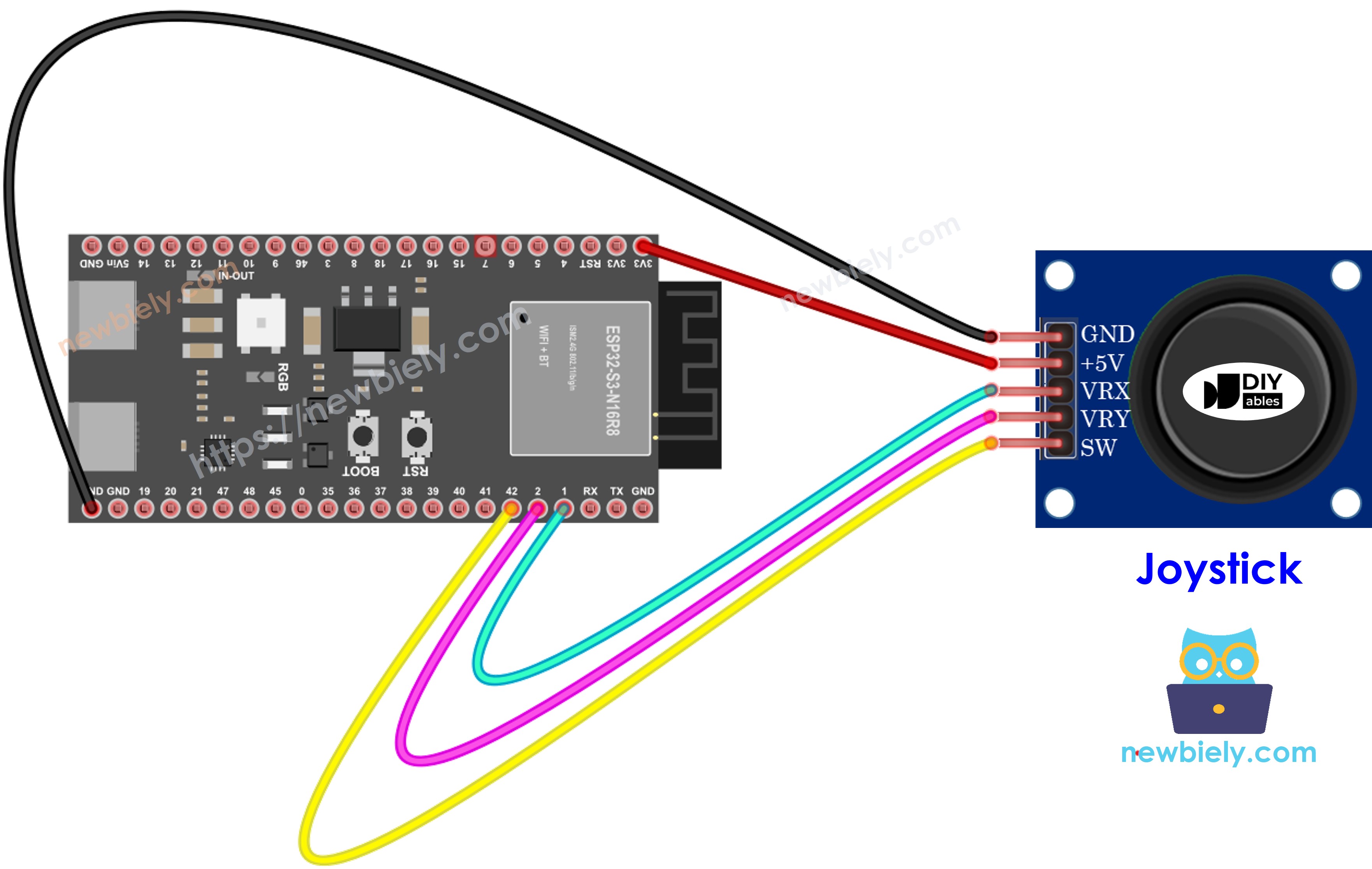 ESP32 S3 Joystick Schaltplan