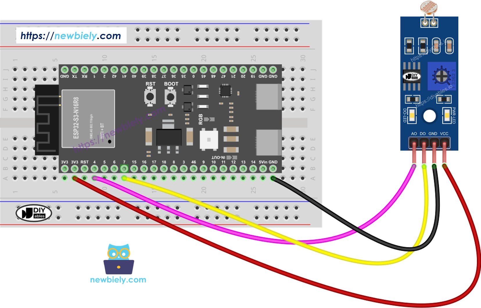 ESP32 S3 LDR-Lichtsensormodul Schaltplan