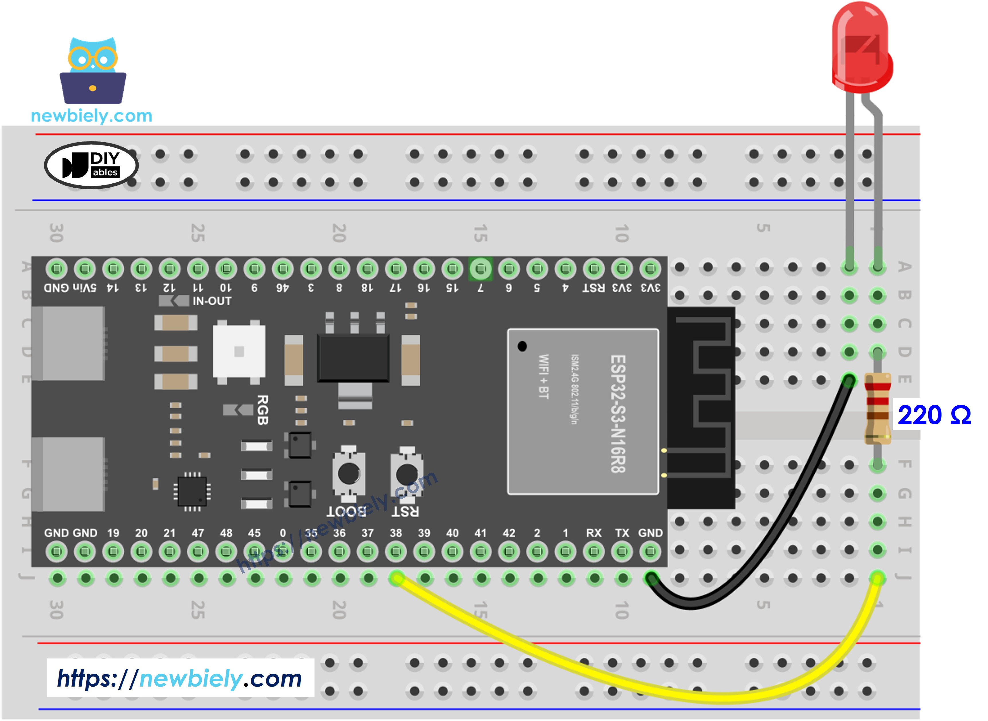 ESP32 S3 LED Schaltplan
