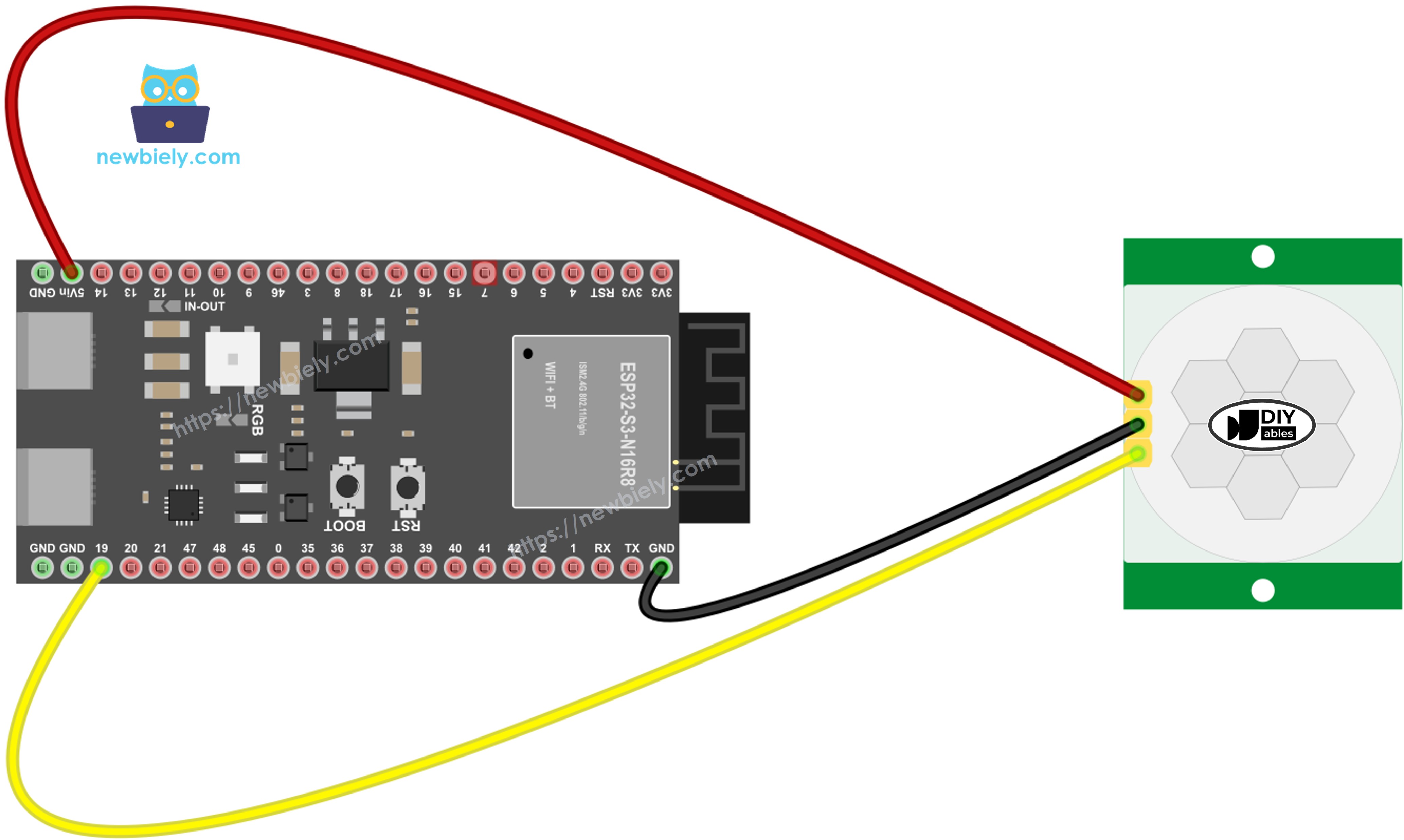 ESP32 S3 Bewegungssensor Schaltplan