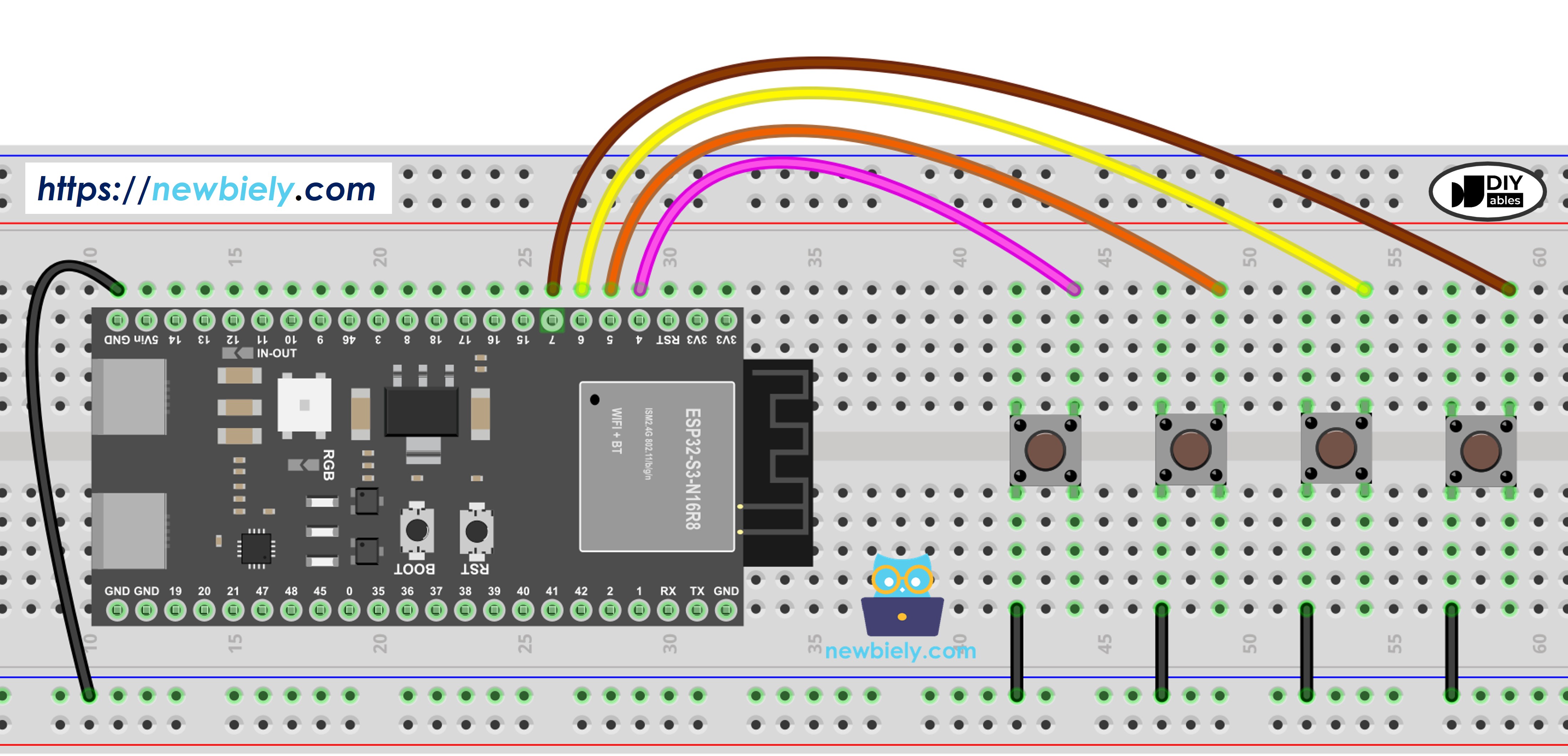 ESP32 S3 mehrere Taster Schaltplan
