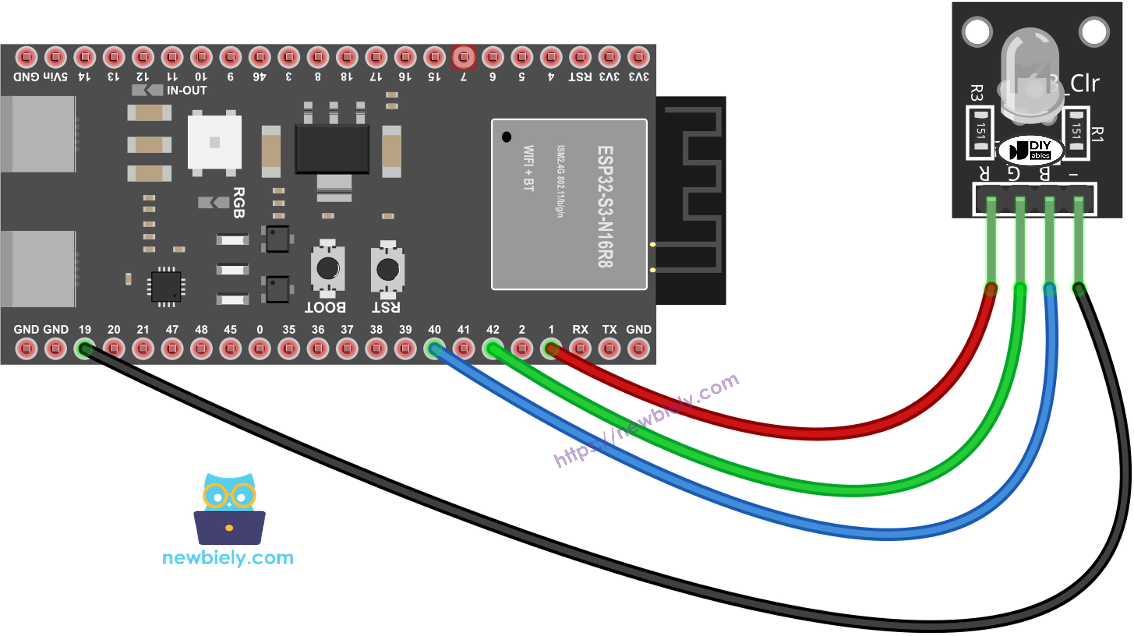 ESP32 S3 RGB-LED-Modul Schaltplan
