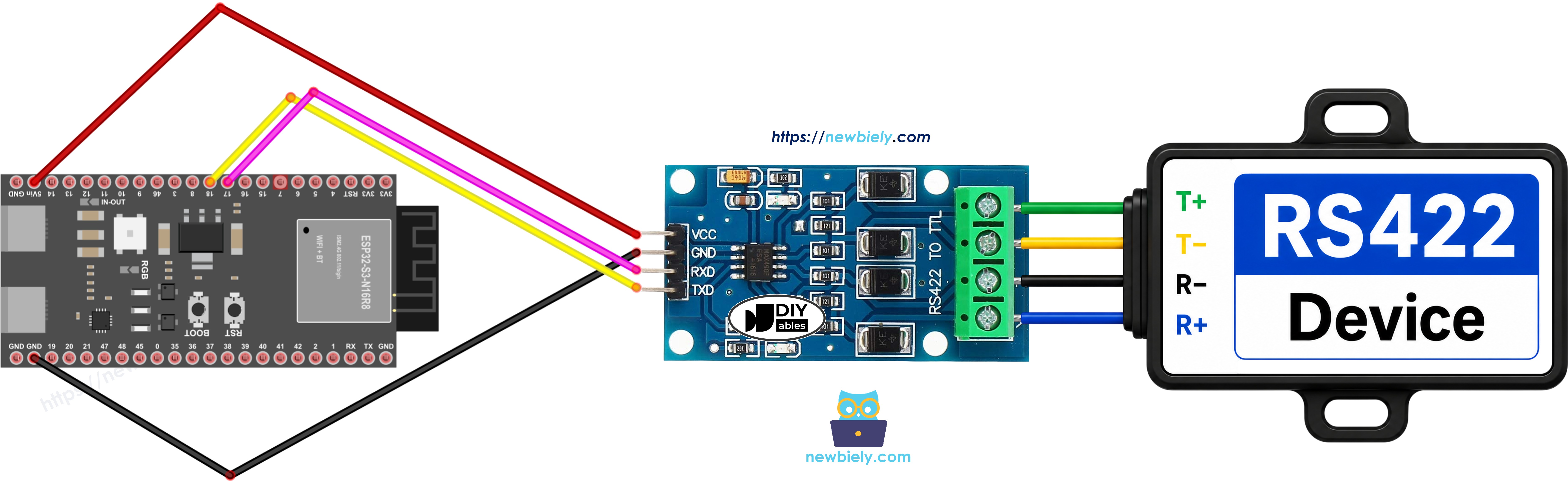 Schaltplan ESP32 S3 TTL zu RS422