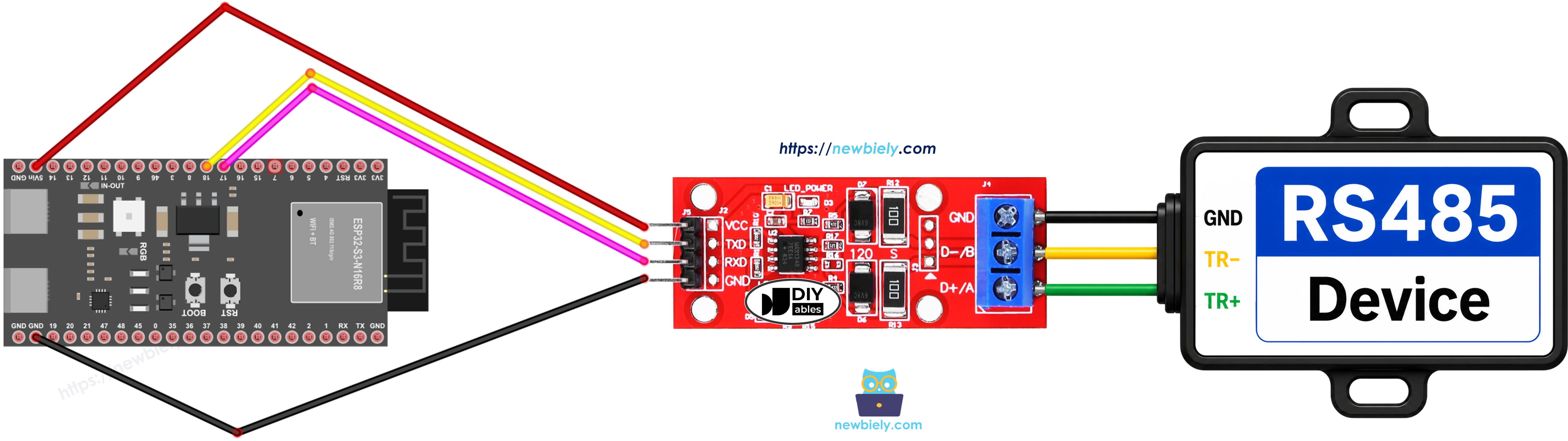 Schaltplan ESP32 S3 TTL zu RS485
