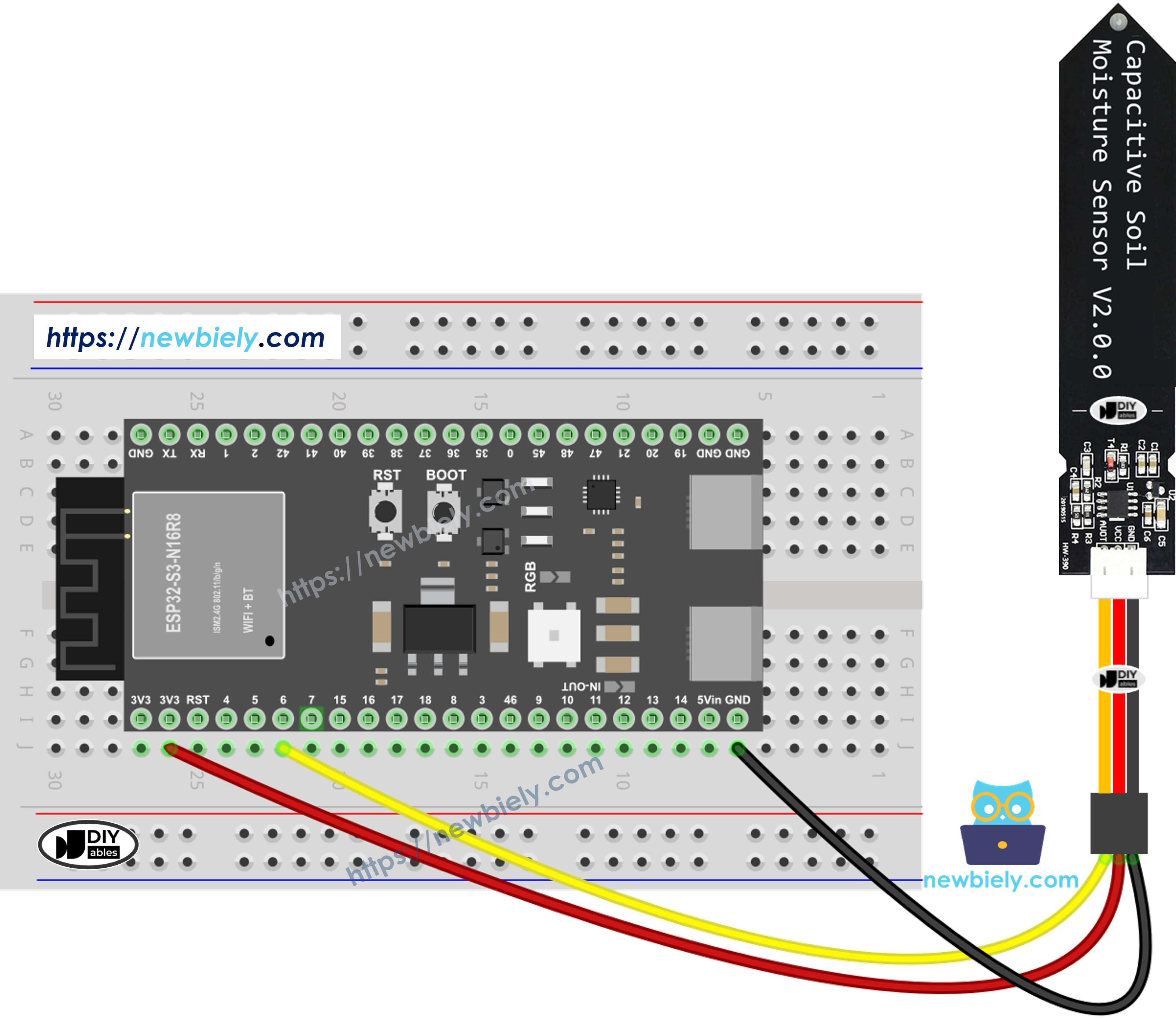ESP32 S3 Bodenfeuchtesensor Schaltplan