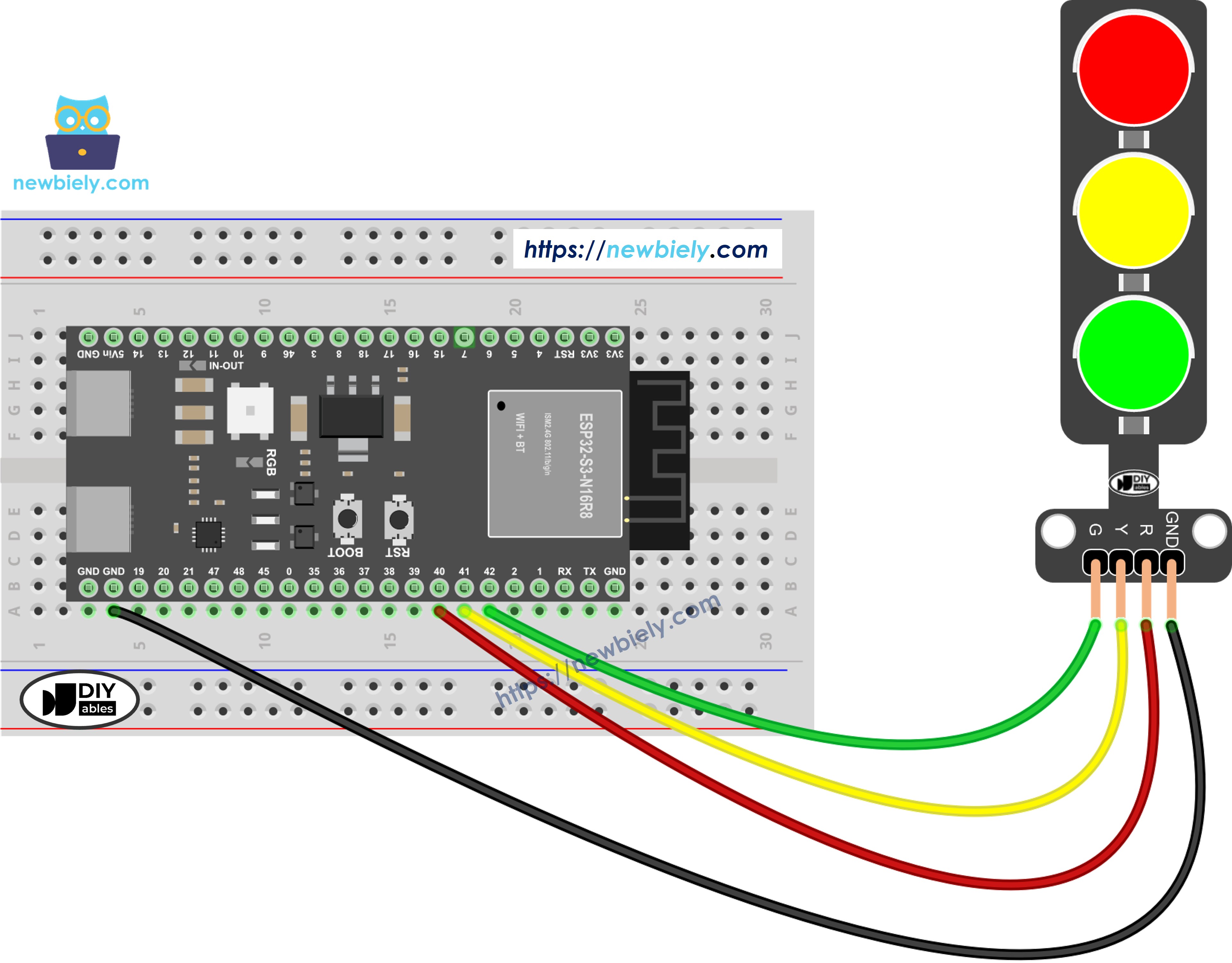 ESP32 S3 Ampel Schaltplan