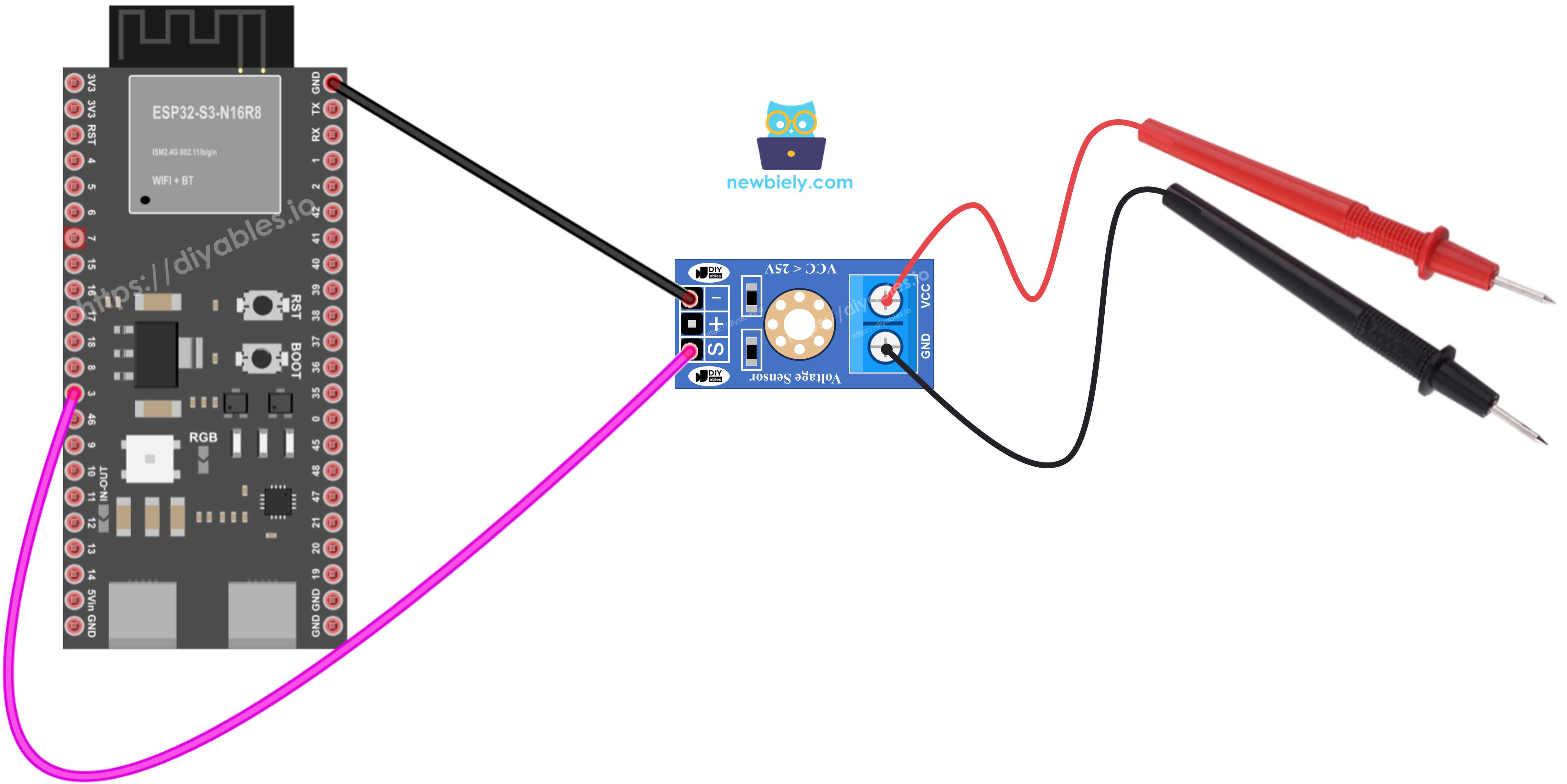ESP32 S3 Spannungssensor Schaltplan