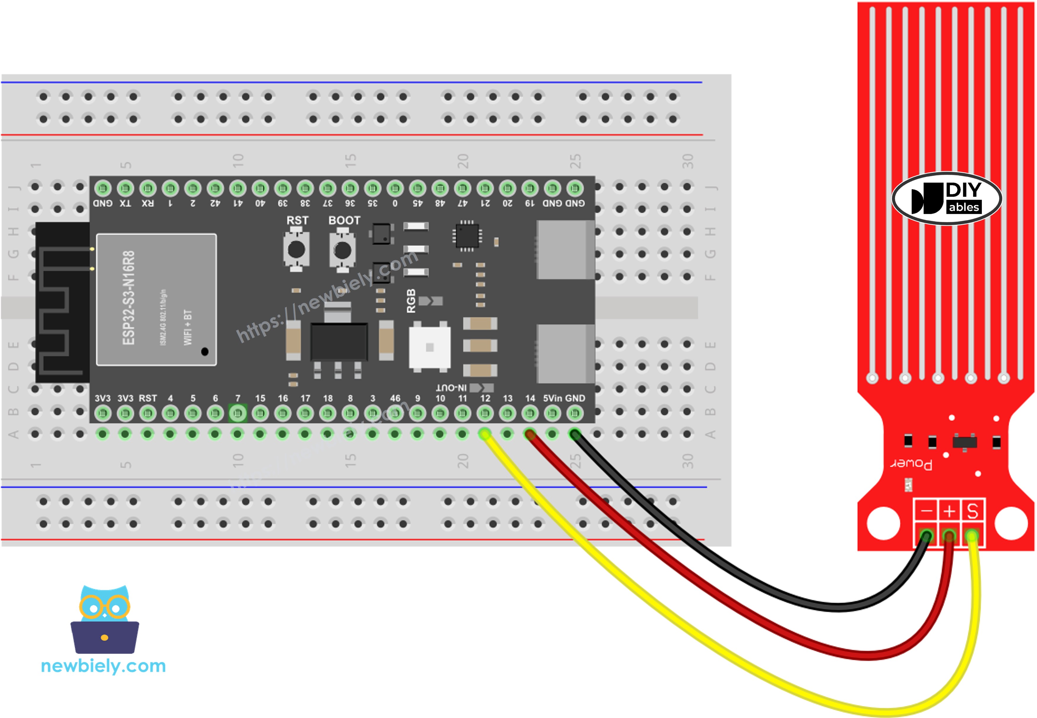 ESP32 S3 Wassersensor Schaltplan