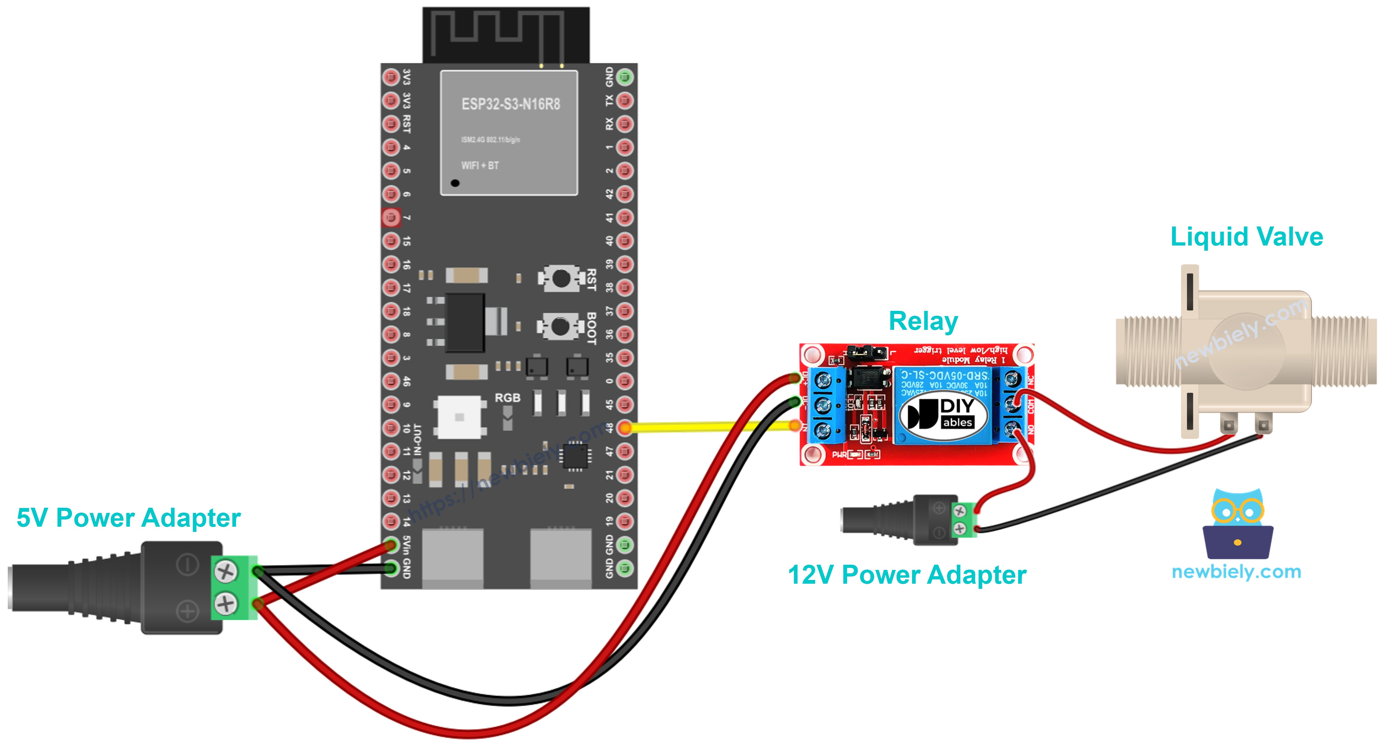 ESP32 S3 Wasserventil Schaltplan