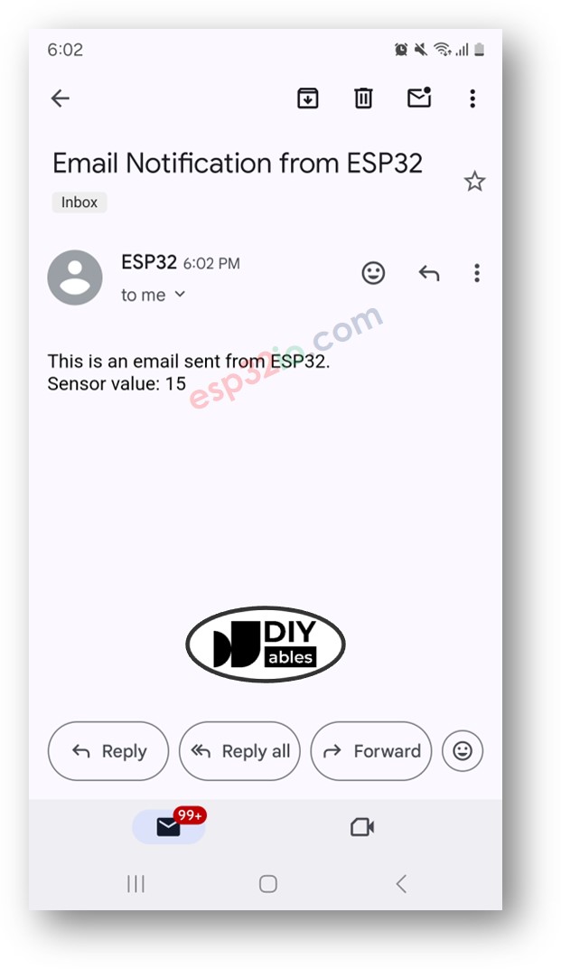 ESP32 sendet eine E-Mail.