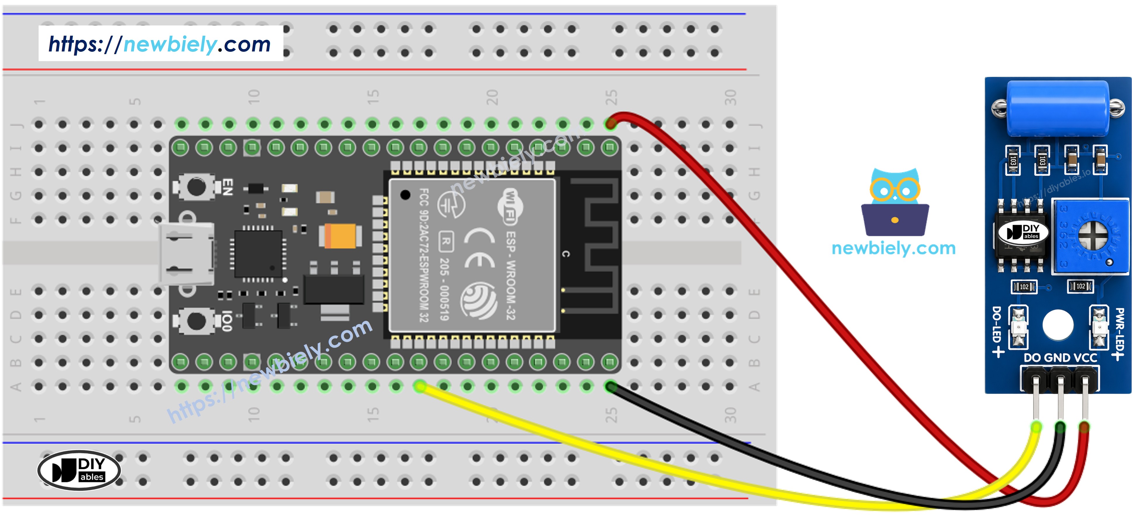 ESP32 SW-420 Vibrationssensor Schaltplan
