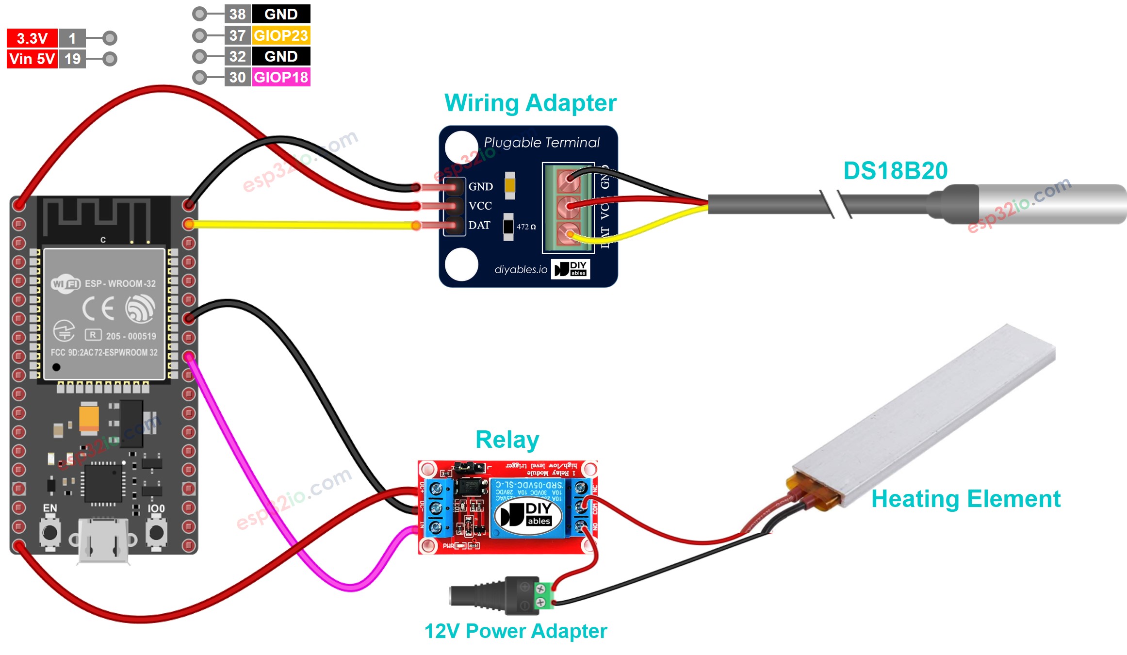 ESP32-Temperatursteuerung Heizsystem-Schaltplan