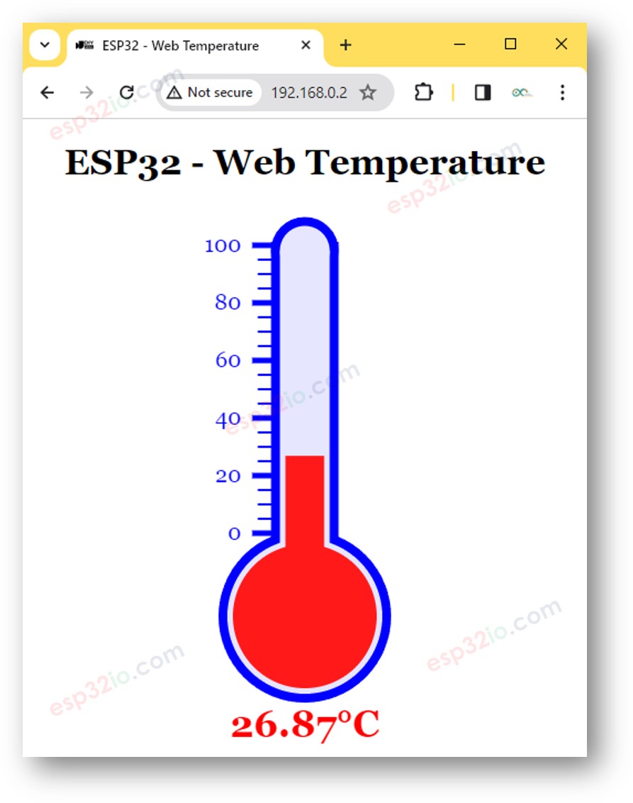 ESP32-Temperatur-Webbrowser-Server