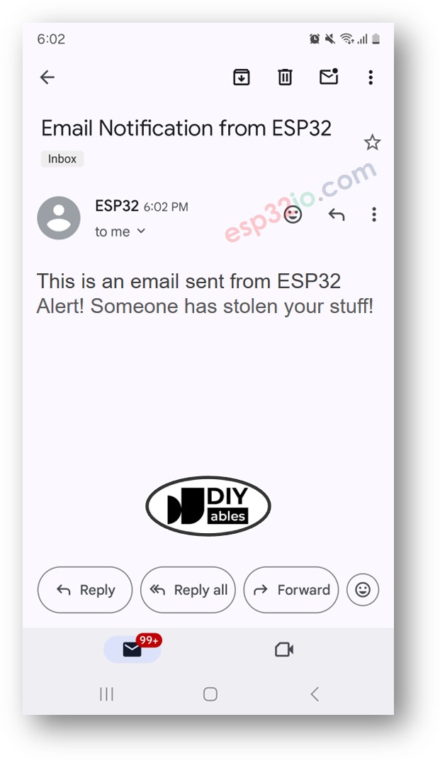 ESP32 Diebstahlerkennung E-Mail