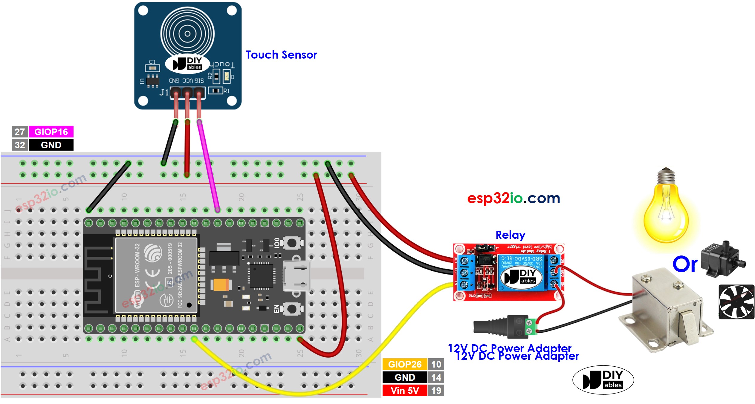 ESP32-Berührungssensor-Relais-Schaltplan