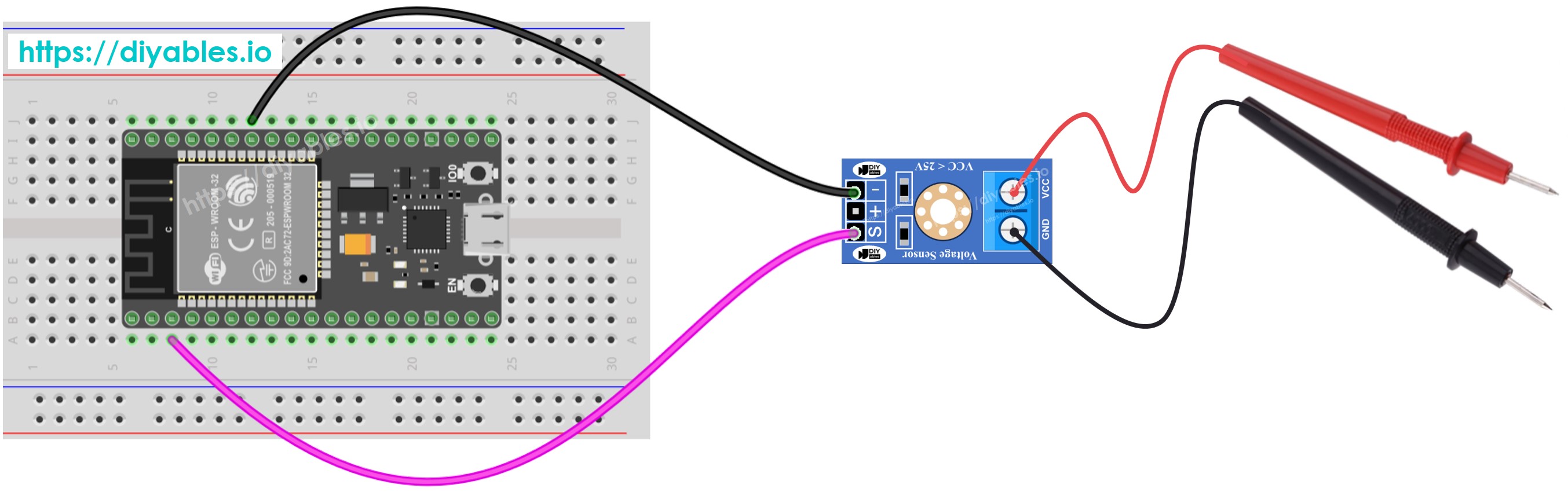 ESP32-Spannungssensor-Schaltplan