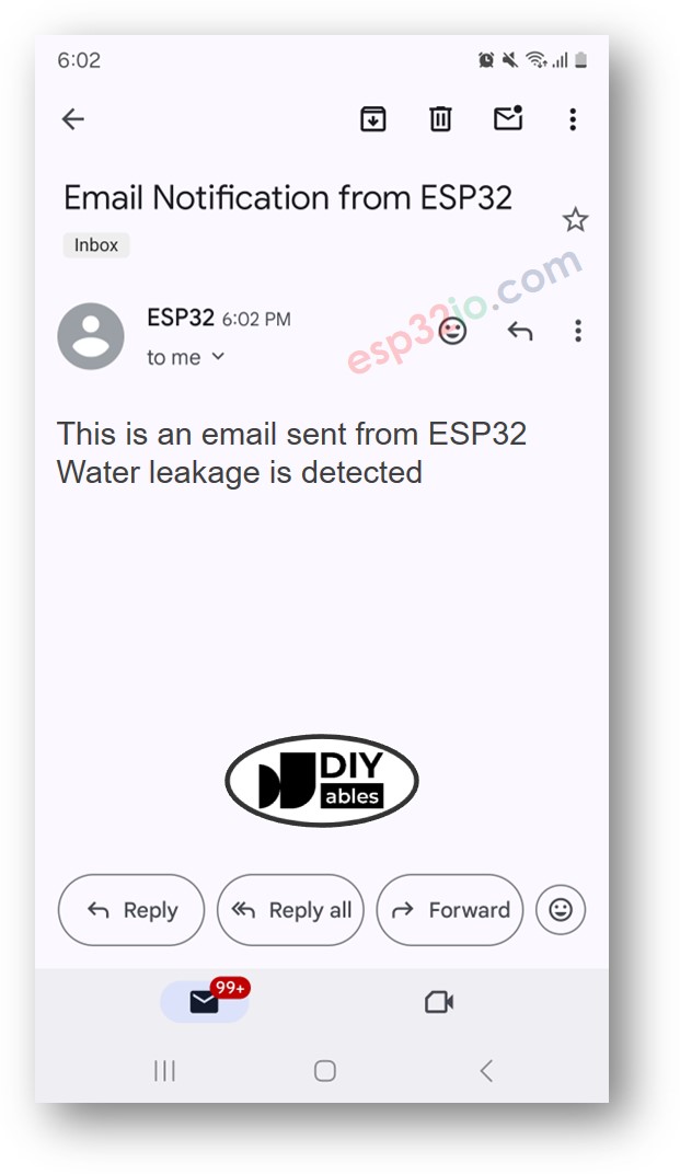 ESP32 Wassersensor E-Mail