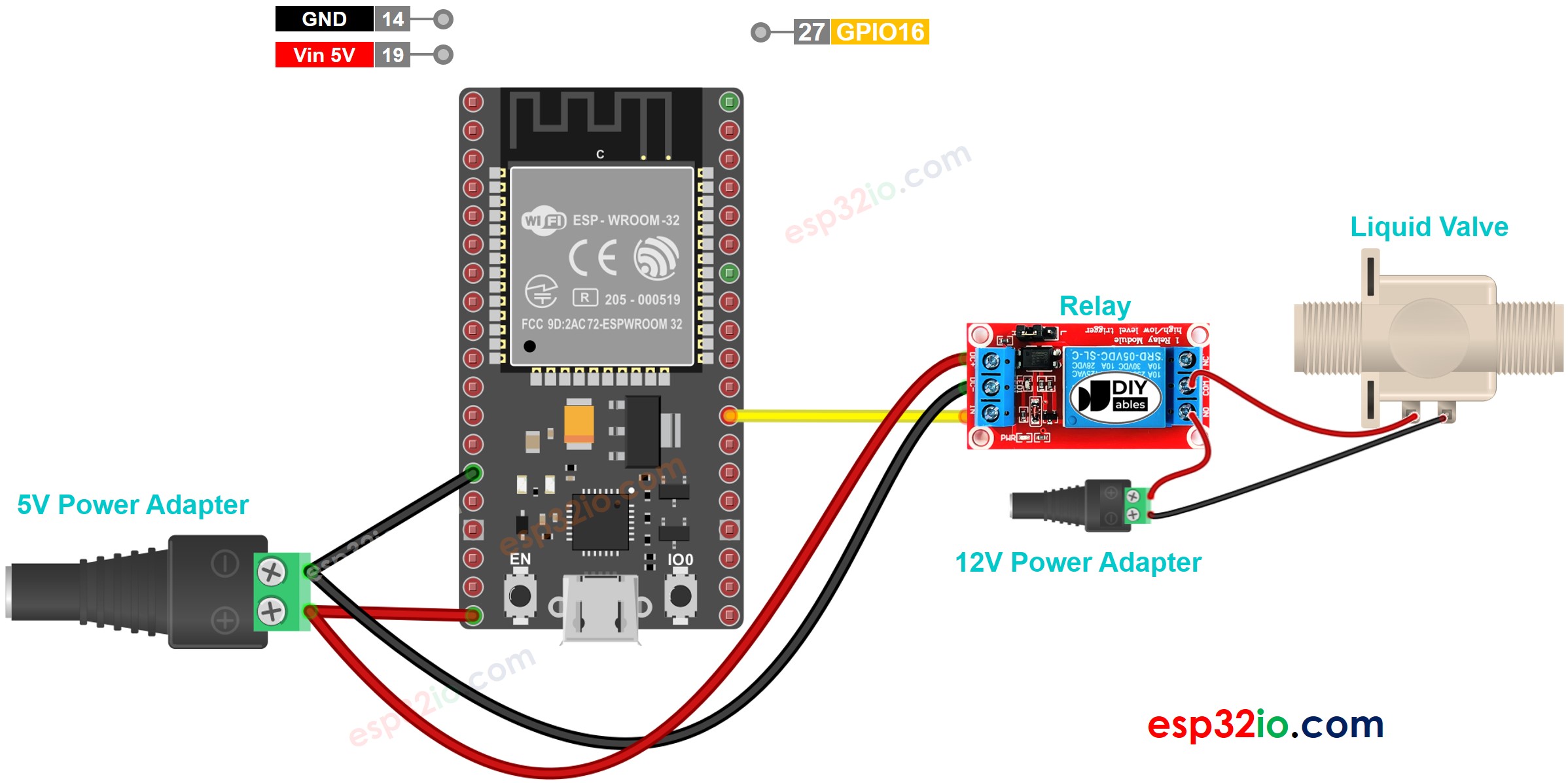ESP32-Wasserventil-Schaltplan