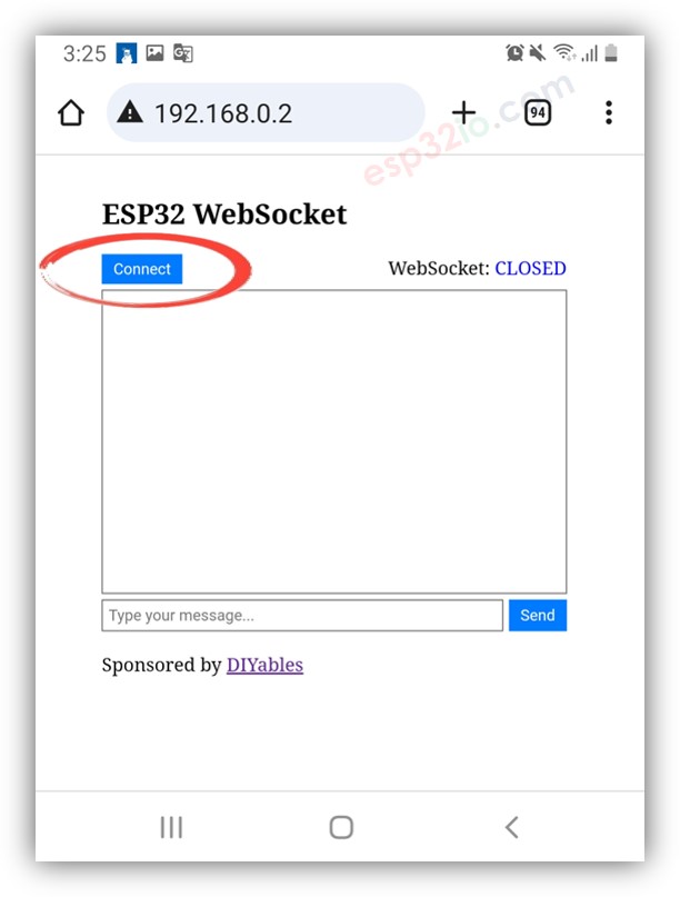 ESP32 WebSocket Webbrowser